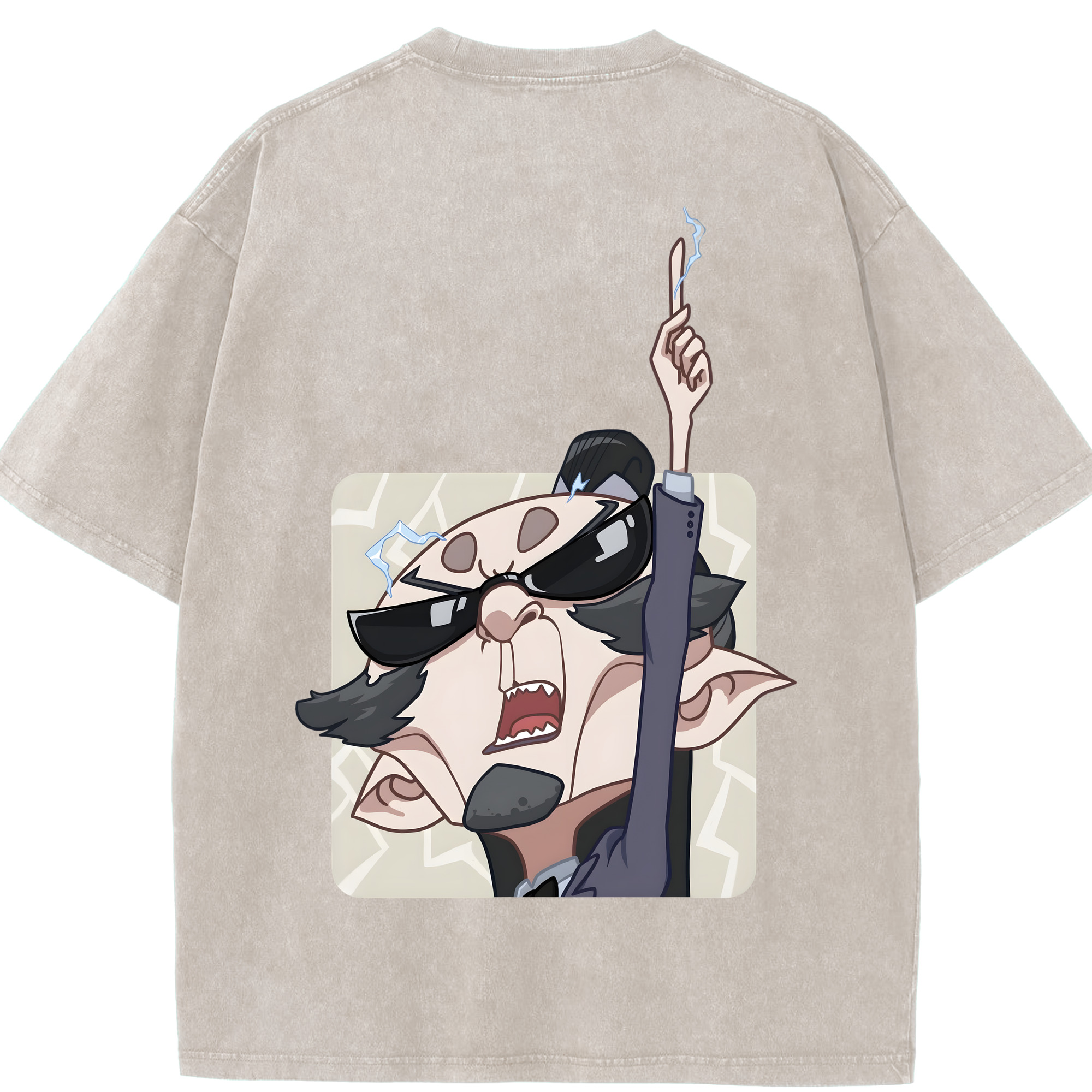 （画像用） Ne Zha 2 ナタ 魔童の大暴れ 綿100% ヴィンテージ風 半袖Tシャツ（背面プリント）