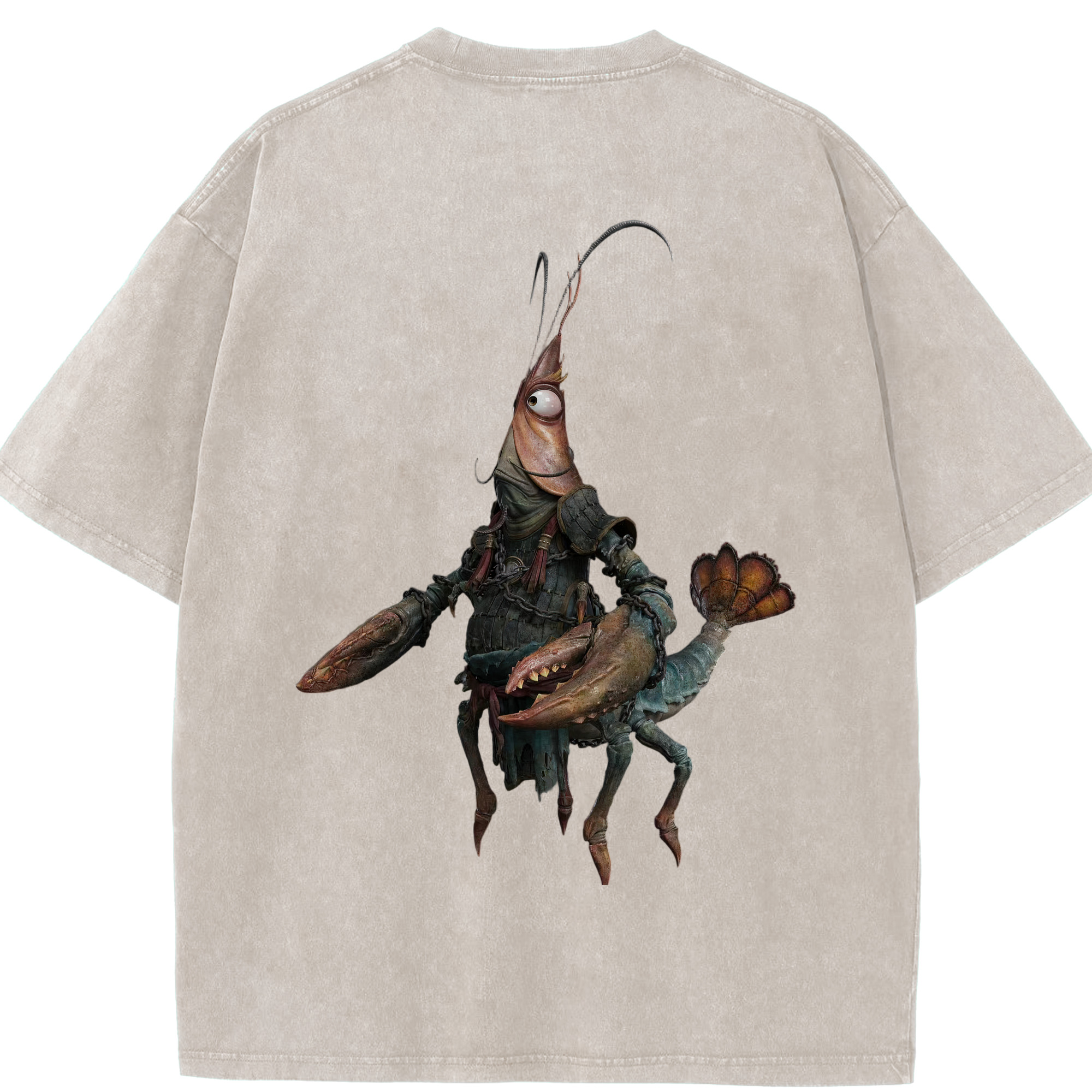 （画像用） Ne Zha 2 ナタ 魔童の大暴れ 綿100% ヴィンテージ風 半袖Tシャツ（背面プリント）