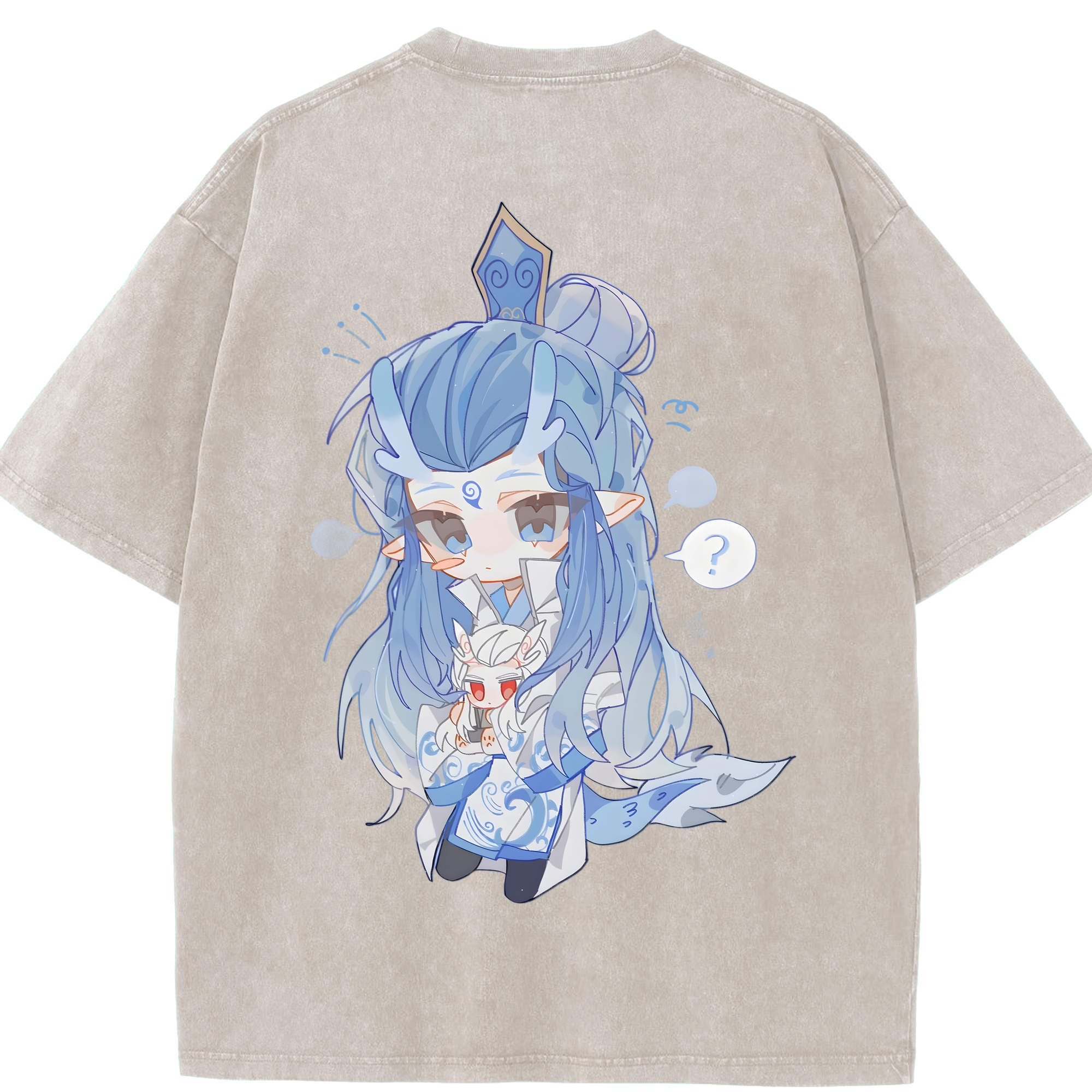 （画像用） Ne Zha 2 ナタ 魔童の大暴れ 綿100% ヴィンテージ風 半袖Tシャツ（背面プリント）