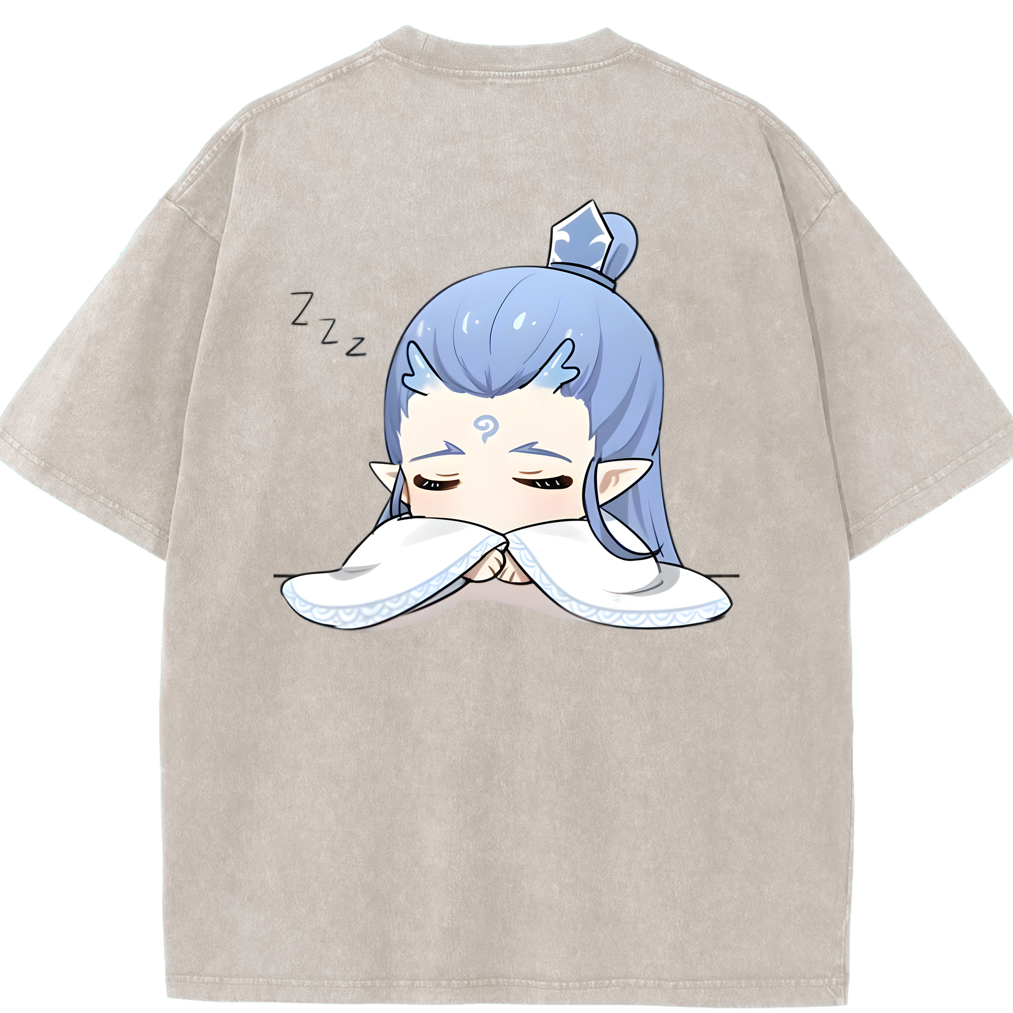（画像用） Ne Zha 2 ナタ 魔童の大暴れ 綿100% ヴィンテージ風 半袖Tシャツ（背面プリント）