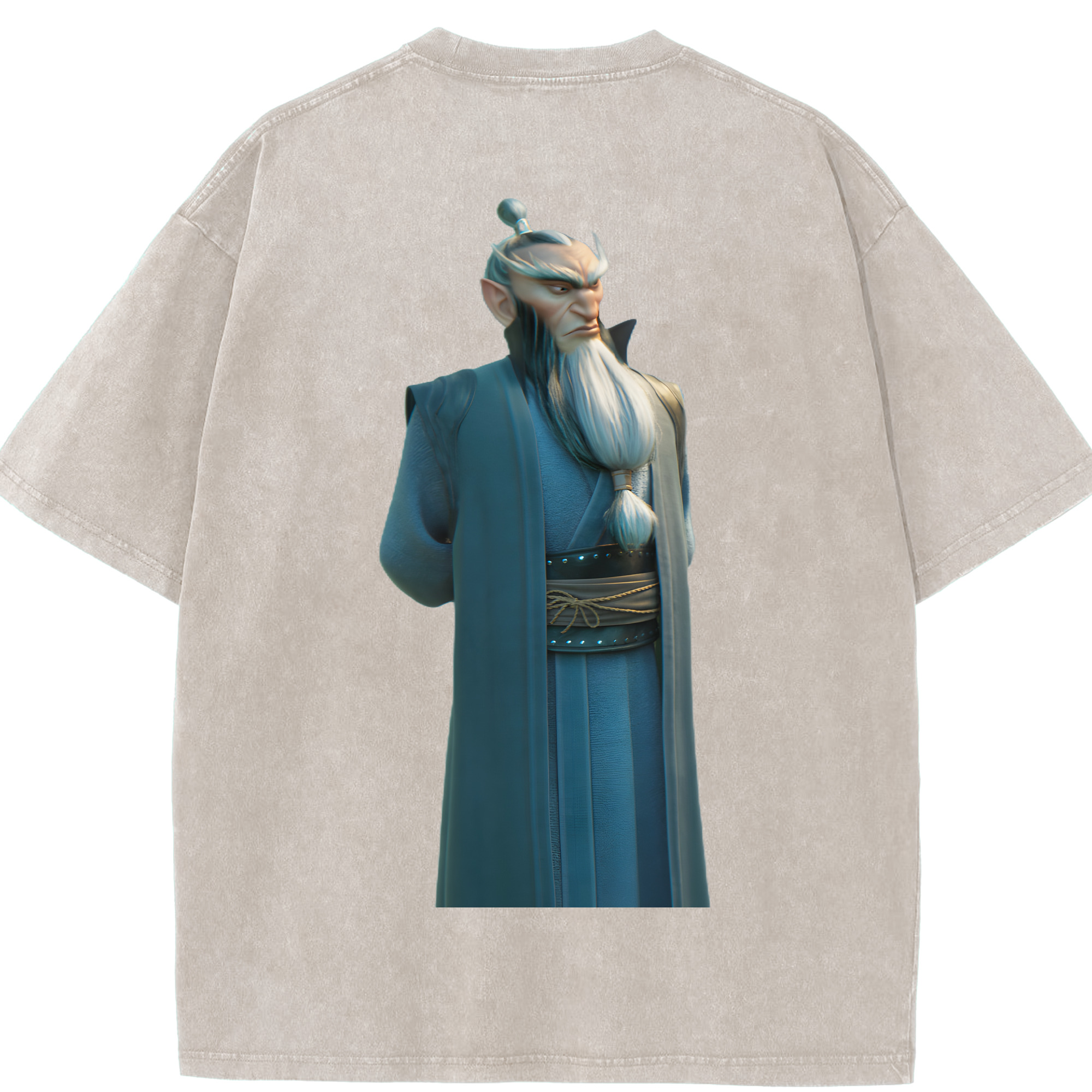 （画像用） Ne Zha 2 ナタ 魔童の大暴れ 綿100% ヴィンテージ風 半袖Tシャツ（背面プリント）