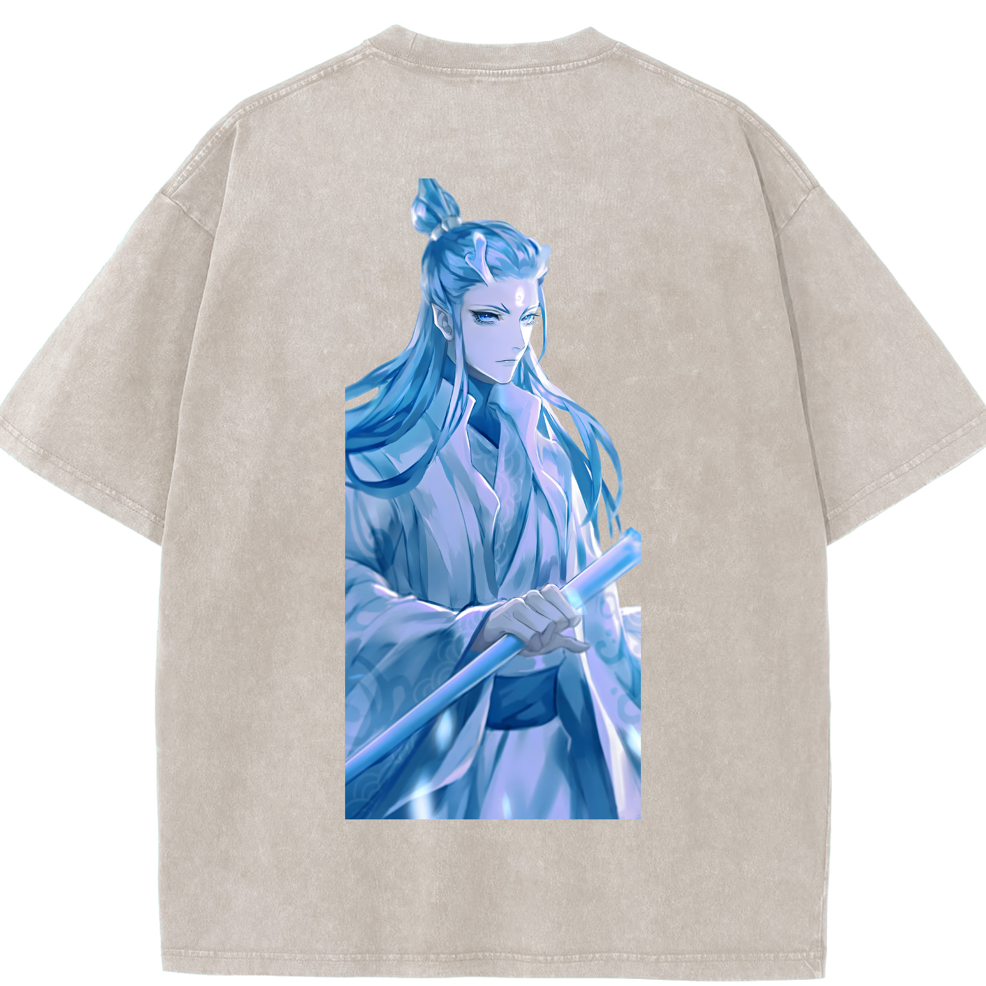 （画像用） Ne Zha 2 ナタ 魔童の大暴れ 綿100% ヴィンテージ風 半袖Tシャツ（背面プリント）