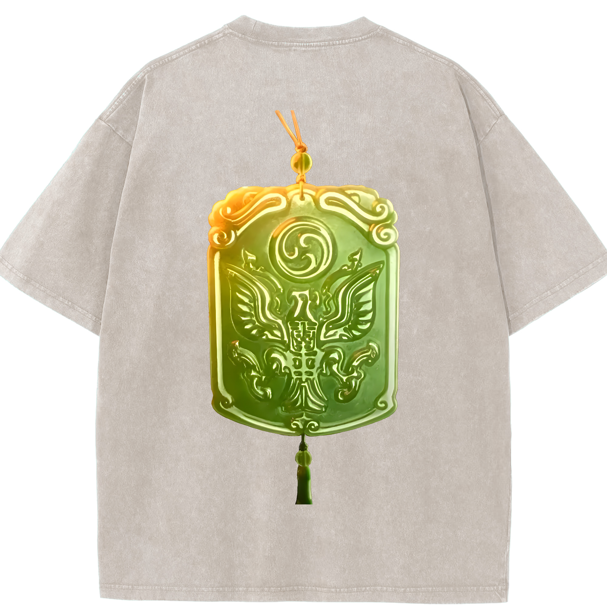 （画像用） Ne Zha 2 ナタ 魔童の大暴れ 綿100% ヴィンテージ風 半袖Tシャツ（背面プリント）