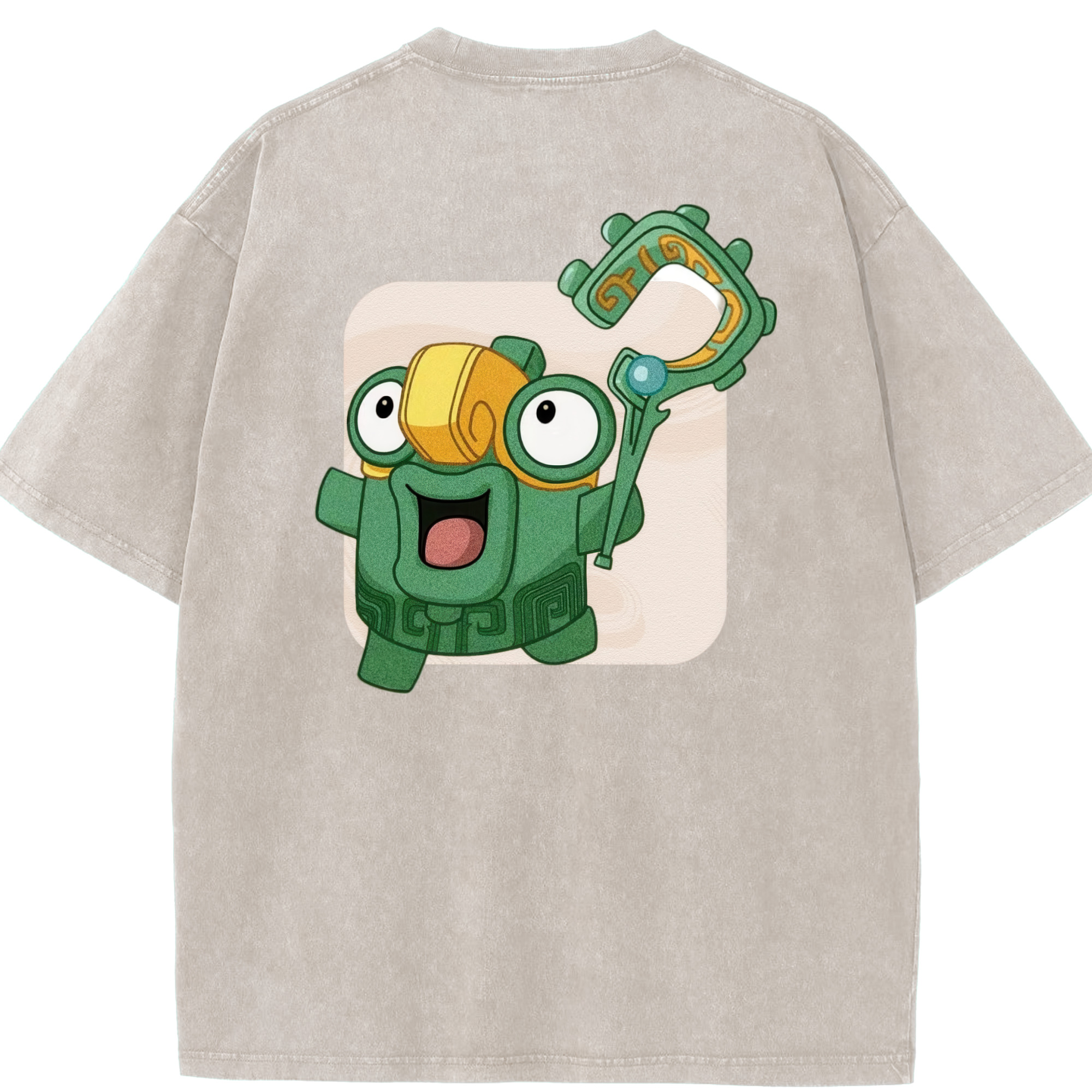（画像用） Ne Zha 2 ナタ 魔童の大暴れ 綿100% ヴィンテージ風 半袖Tシャツ（背面プリント）