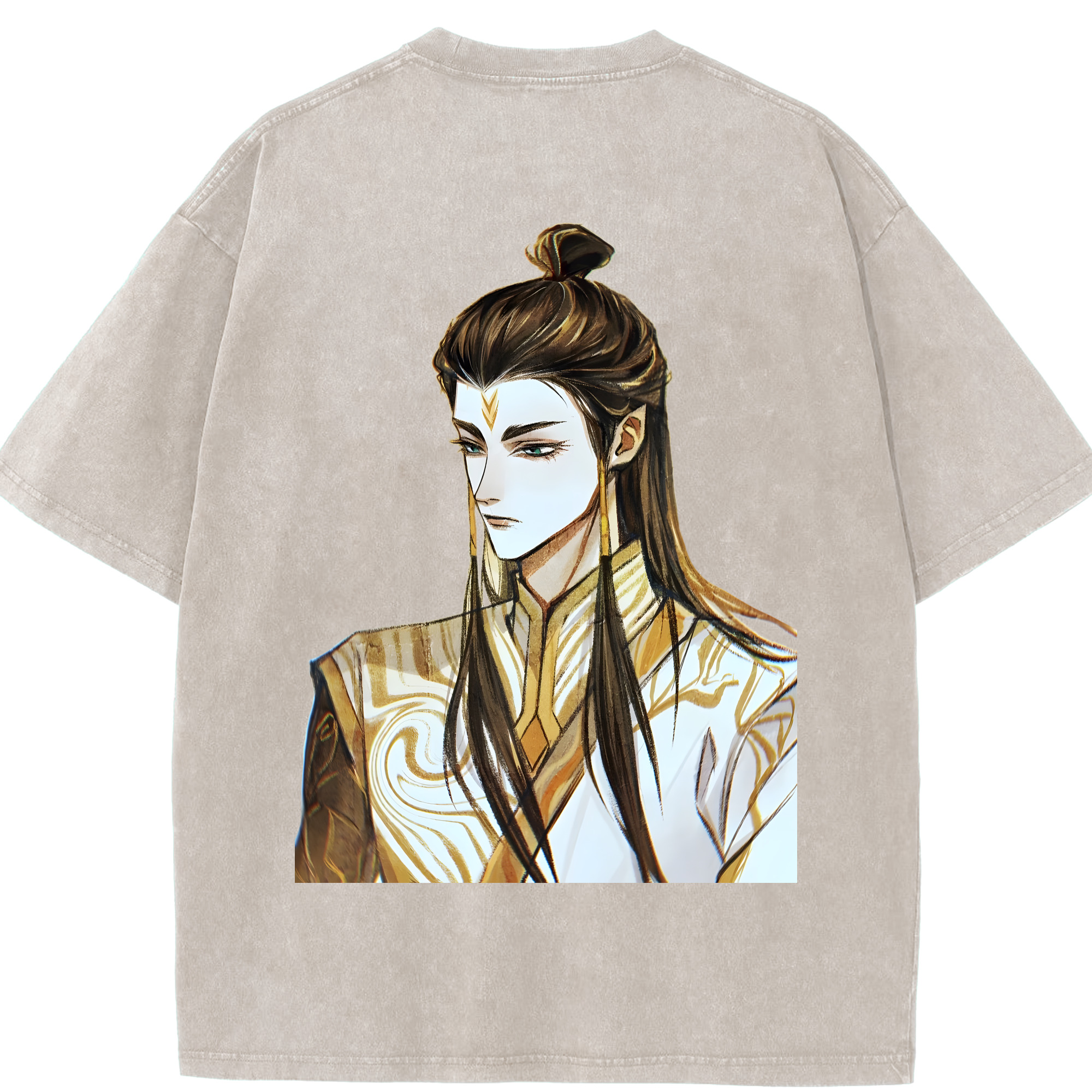 （画像用） Ne Zha 2 ナタ 魔童の大暴れ 綿100% ヴィンテージ風 半袖Tシャツ（背面プリント）