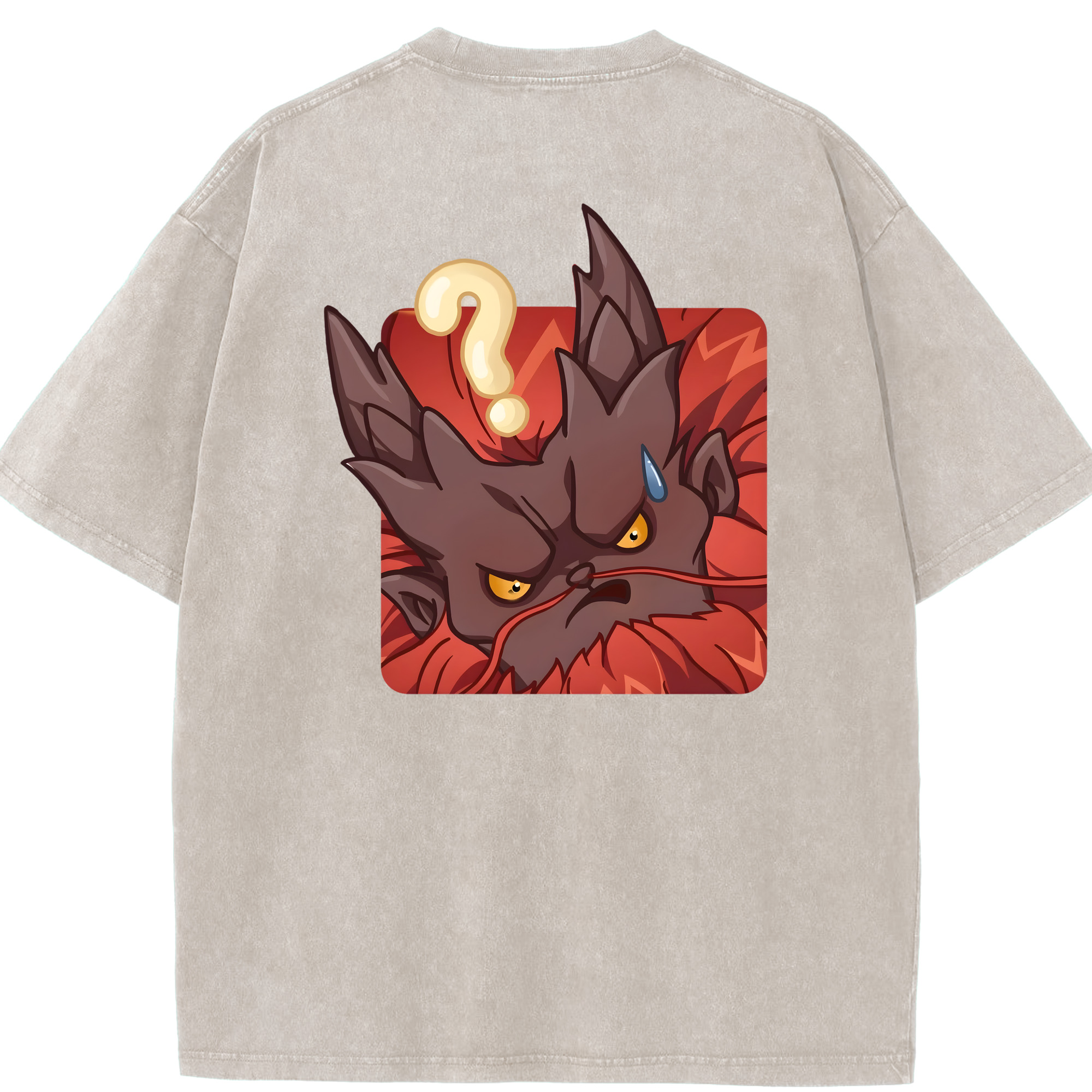 （画像用） Ne Zha 2 ナタ 魔童の大暴れ 綿100% ヴィンテージ風 半袖Tシャツ（背面プリント）
