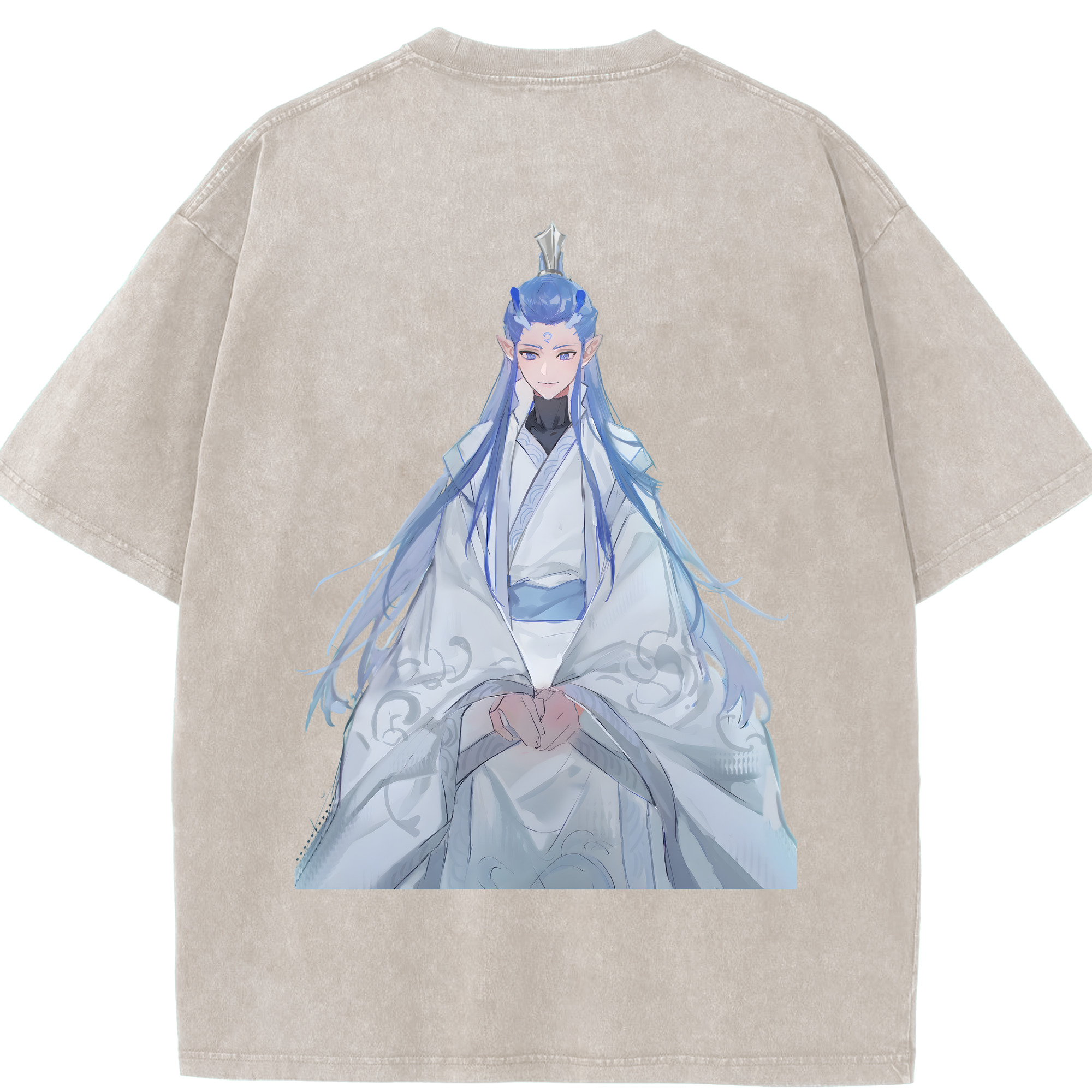 （画像用） Ne Zha 2 ナタ 魔童の大暴れ 綿100% ヴィンテージ風 半袖Tシャツ（背面プリント）
