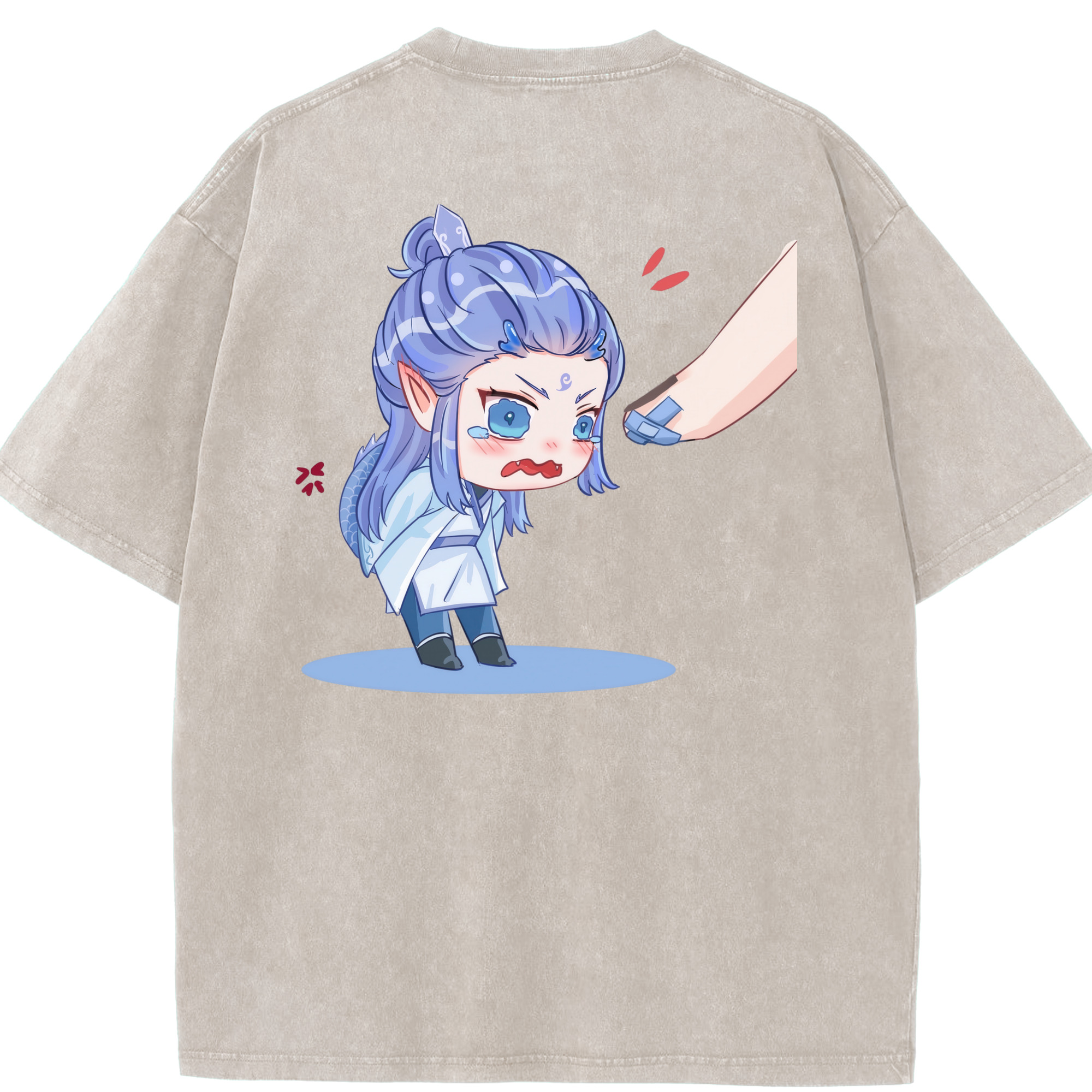 （画像用） Ne Zha 2 ナタ 魔童の大暴れ 綿100% ヴィンテージ風 半袖Tシャツ（背面プリント）