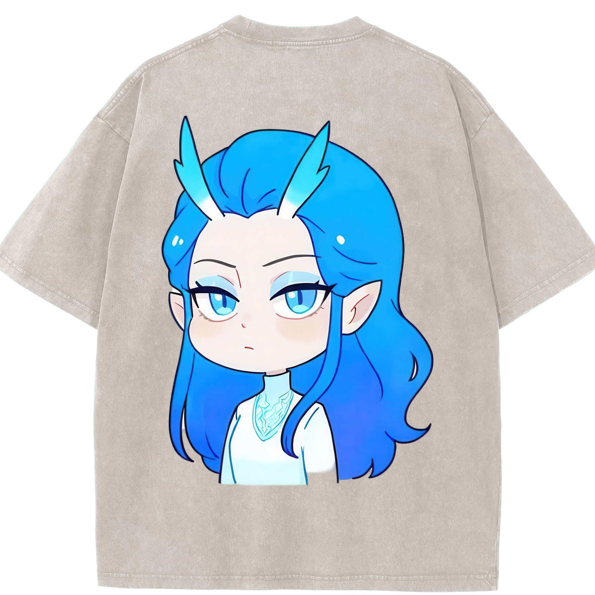 （画像用） Ne Zha 2 ナタ 魔童の大暴れ 綿100% ヴィンテージ風 半袖Tシャツ（背面プリント）