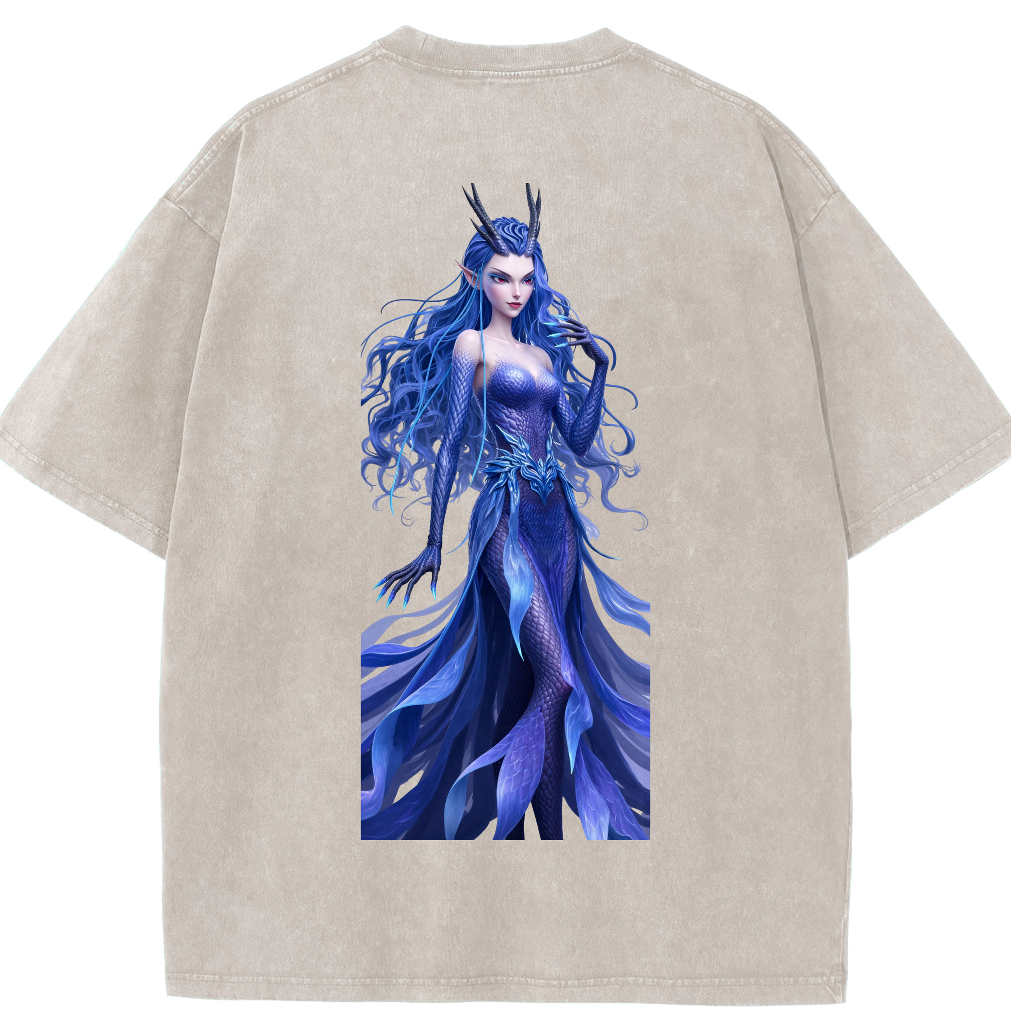 （画像用） Ne Zha 2 ナタ 魔童の大暴れ 綿100% ヴィンテージ風 半袖Tシャツ（背面プリント）