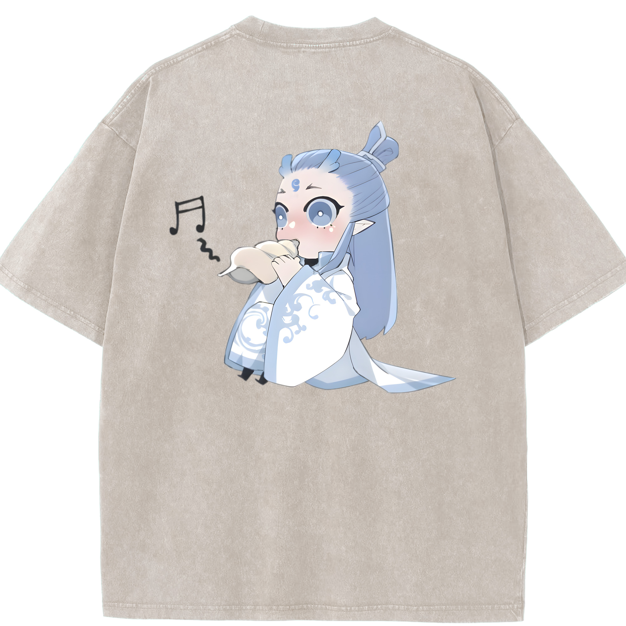 （画像用） Ne Zha 2 ナタ 魔童の大暴れ 綿100% ヴィンテージ風 半袖Tシャツ（背面プリント）