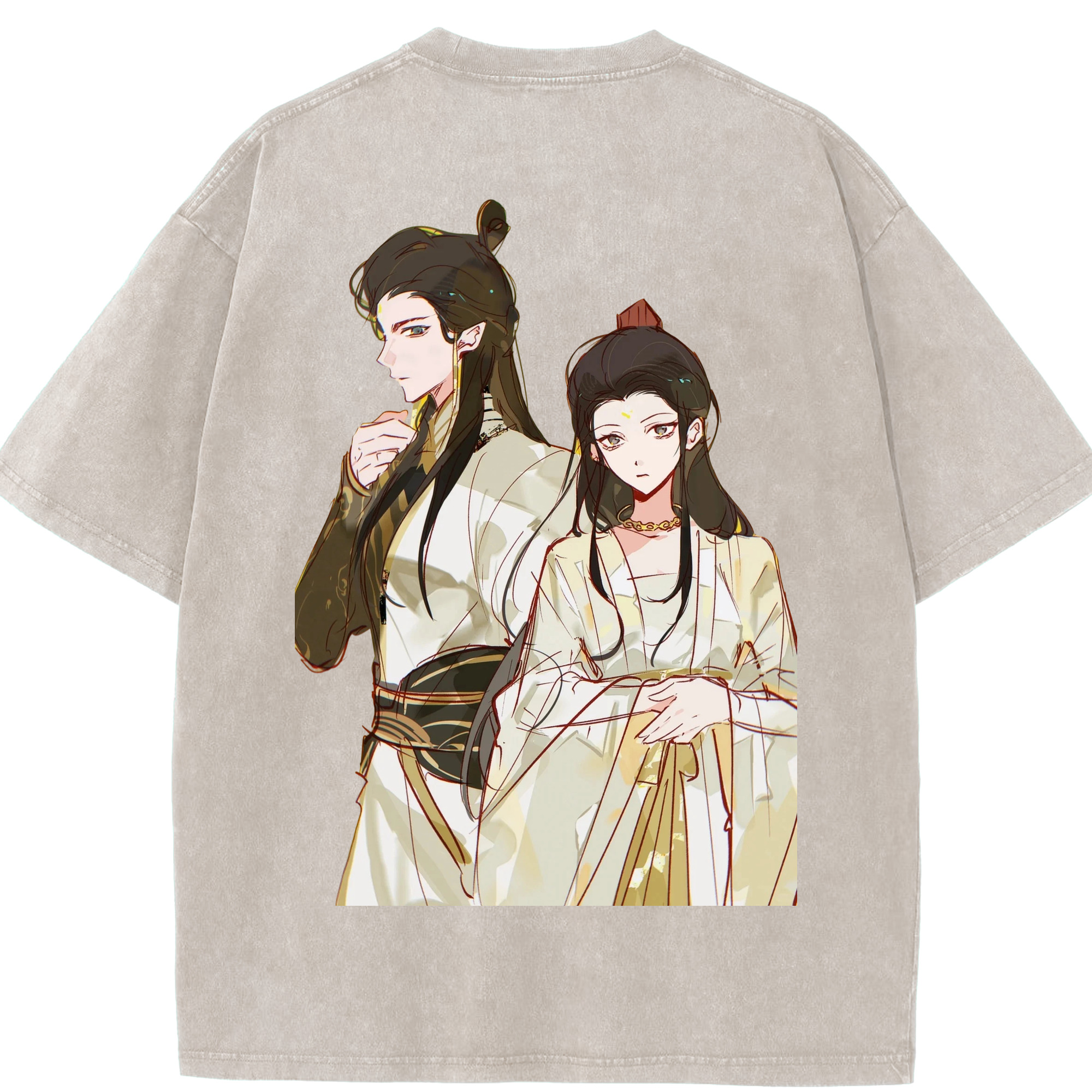（画像用） Ne Zha 2 ナタ 魔童の大暴れ 綿100% ヴィンテージ風 半袖Tシャツ（背面プリント）