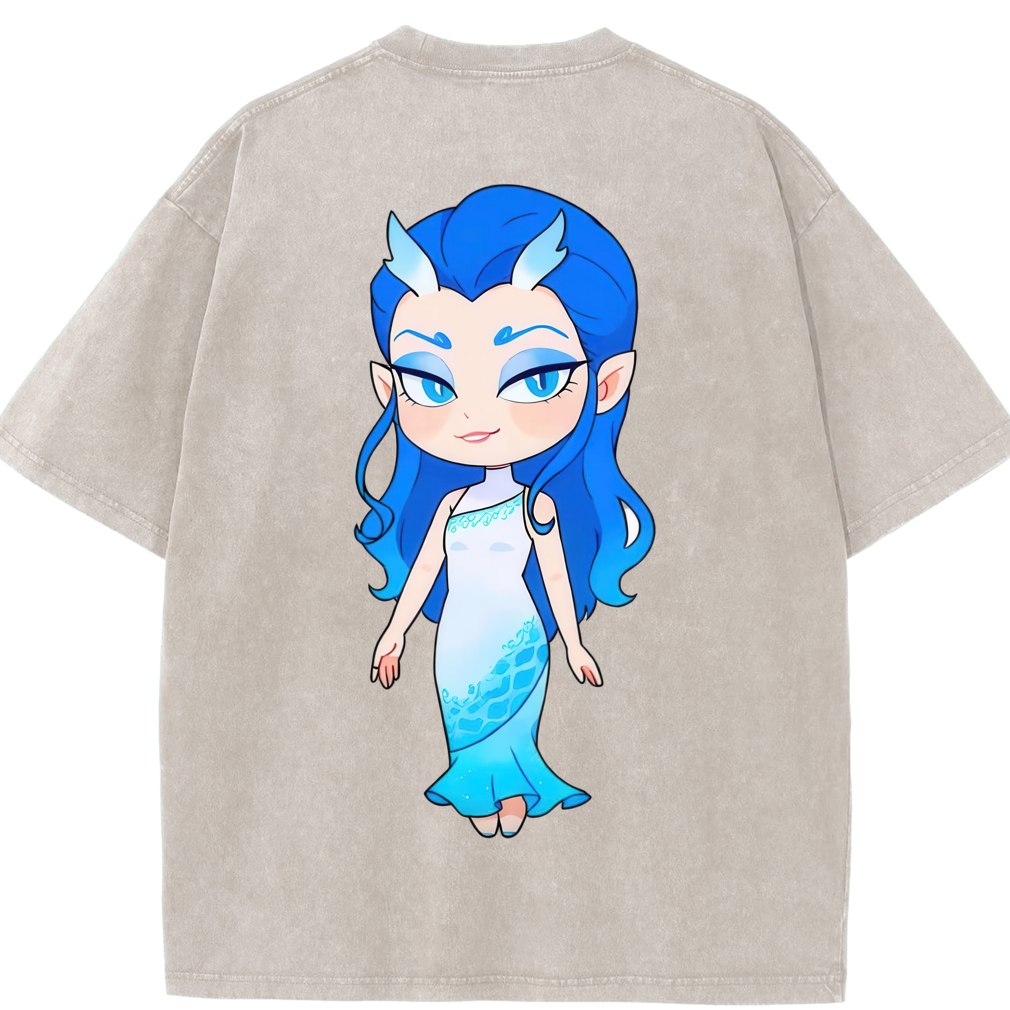 （画像用） Ne Zha 2 ナタ 魔童の大暴れ 綿100% ヴィンテージ風 半袖Tシャツ（背面プリント）