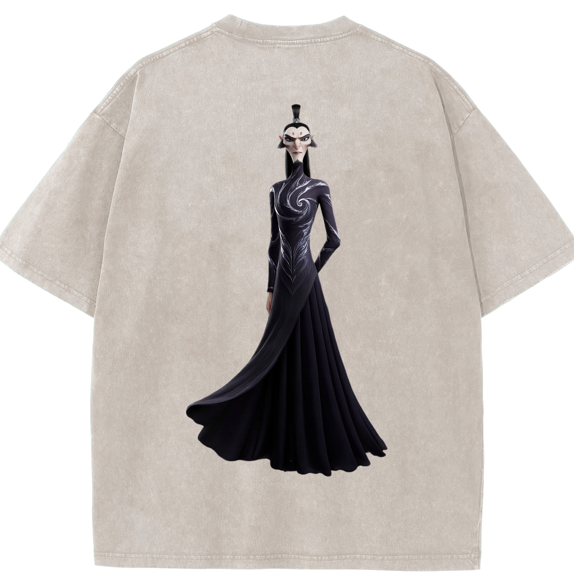 （画像用） Ne Zha 2 ナタ 魔童の大暴れ 綿100% ヴィンテージ風 半袖Tシャツ（背面プリント）