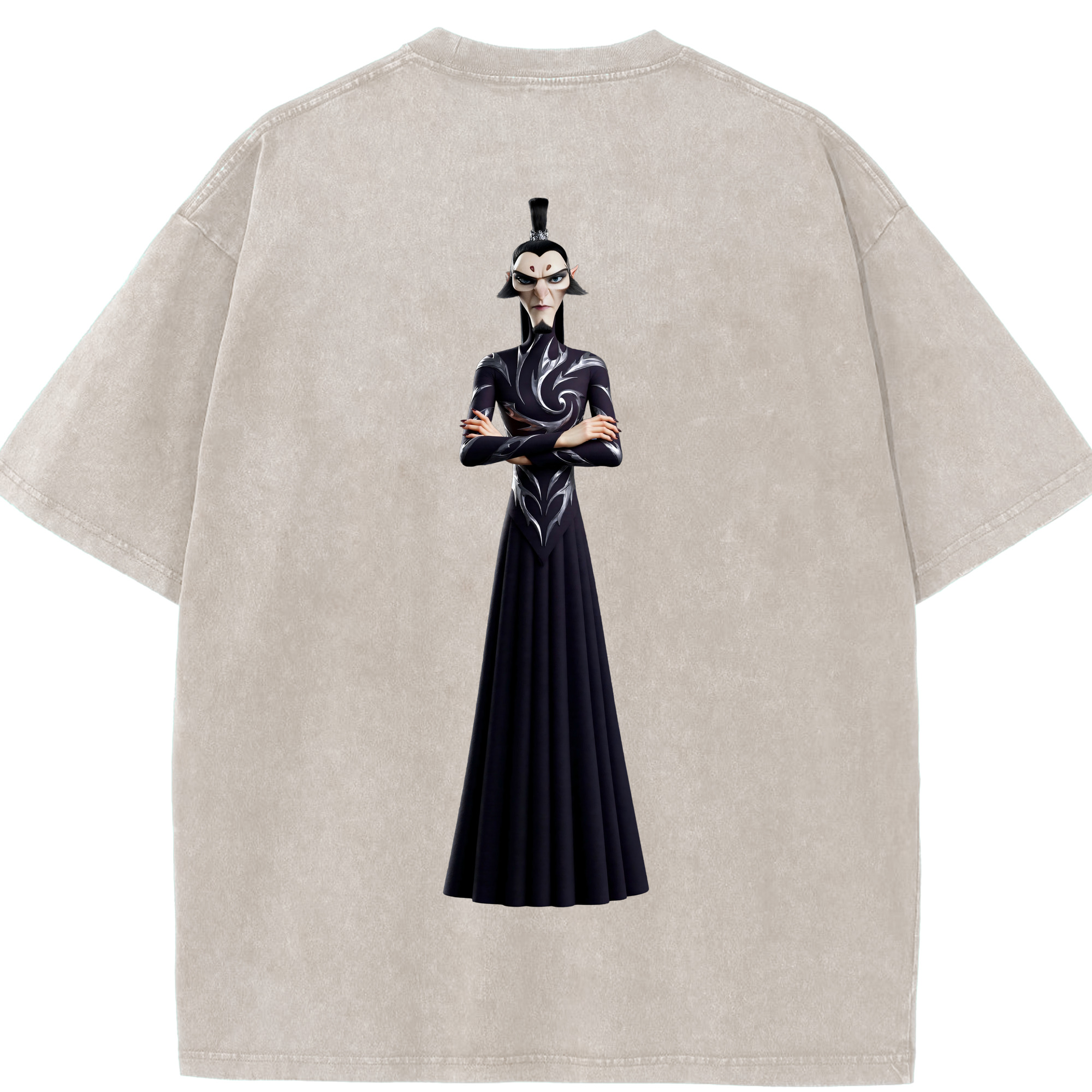 （画像用） Ne Zha 2 ナタ 魔童の大暴れ 綿100% ヴィンテージ風 半袖Tシャツ（背面プリント）