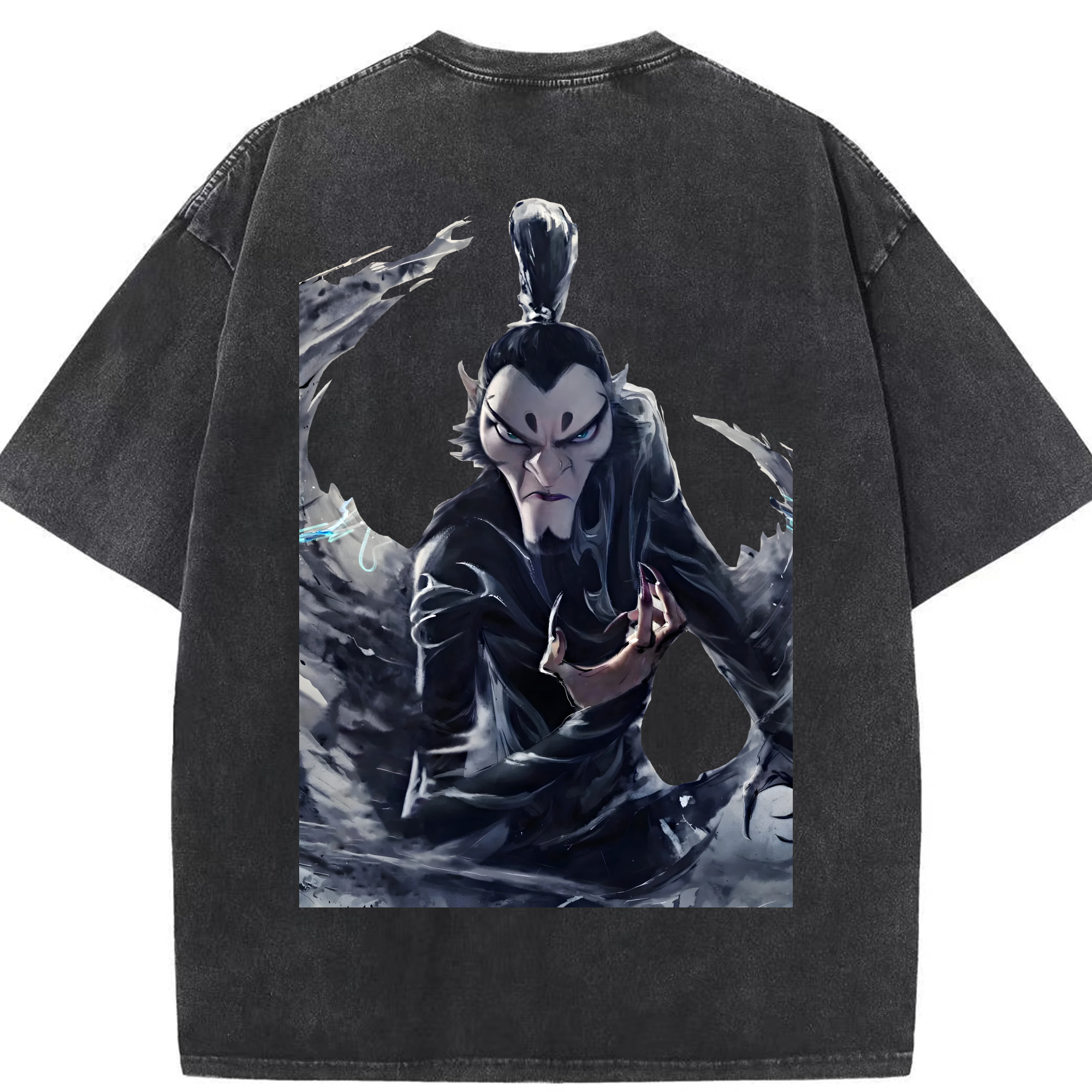 （画像用） Ne Zha 2 ナタ 魔童の大暴れ 綿100% ヴィンテージ風 半袖Tシャツ（背面プリント）