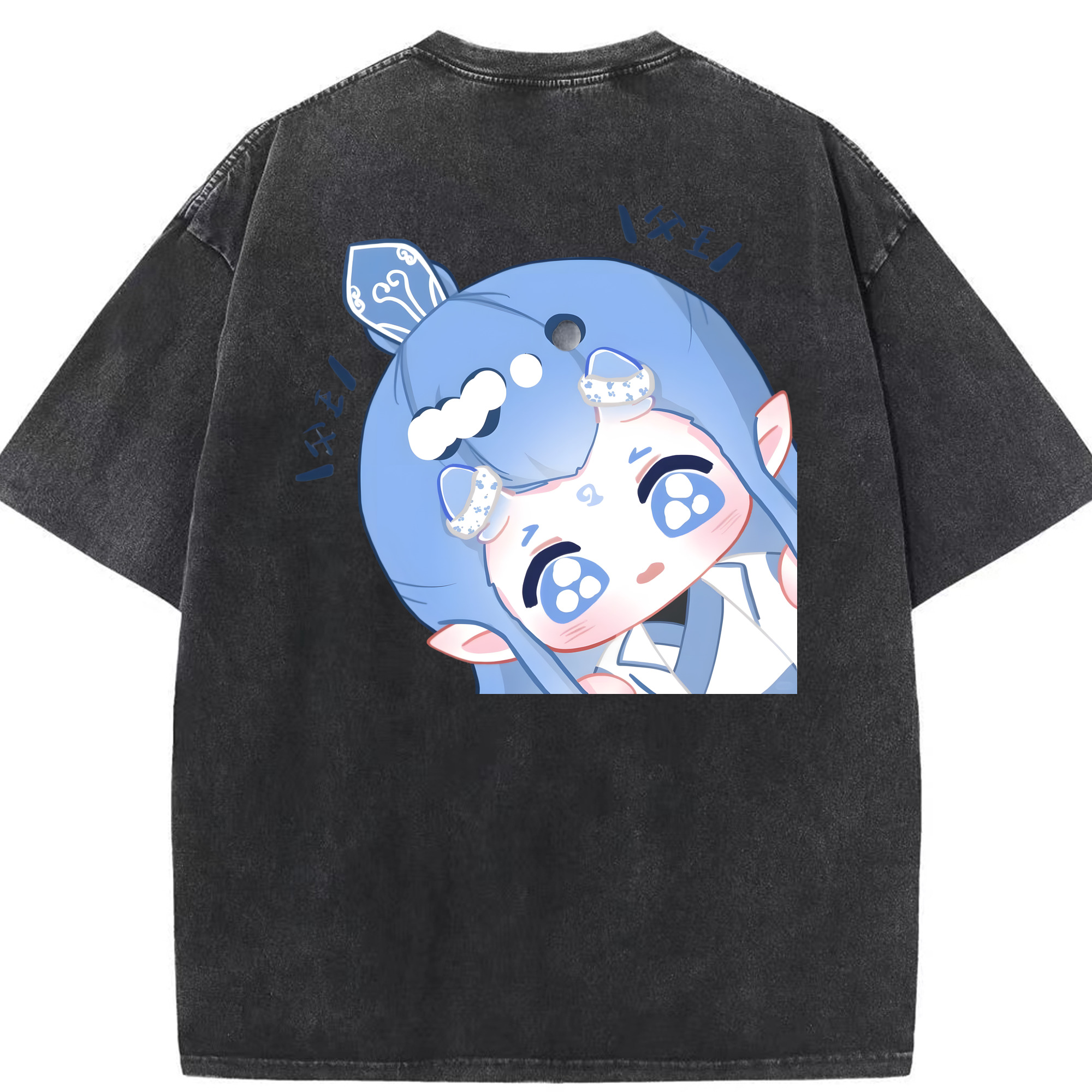 （画像用） Ne Zha 2 ナタ 魔童の大暴れ 綿100% ヴィンテージ風 半袖Tシャツ（背面プリント）