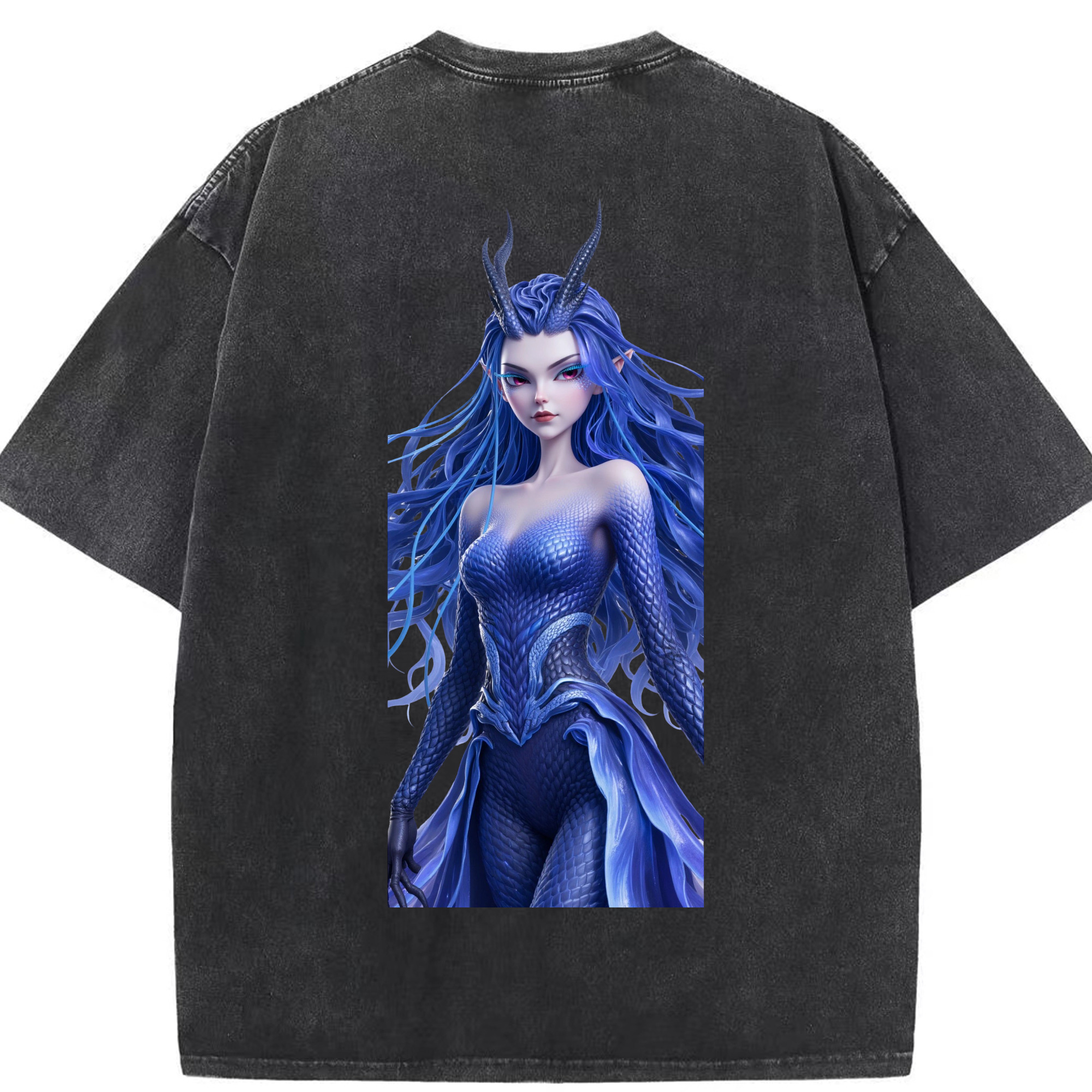 （画像用） Ne Zha 2 ナタ 魔童の大暴れ 綿100% ヴィンテージ風 半袖Tシャツ（背面プリント）