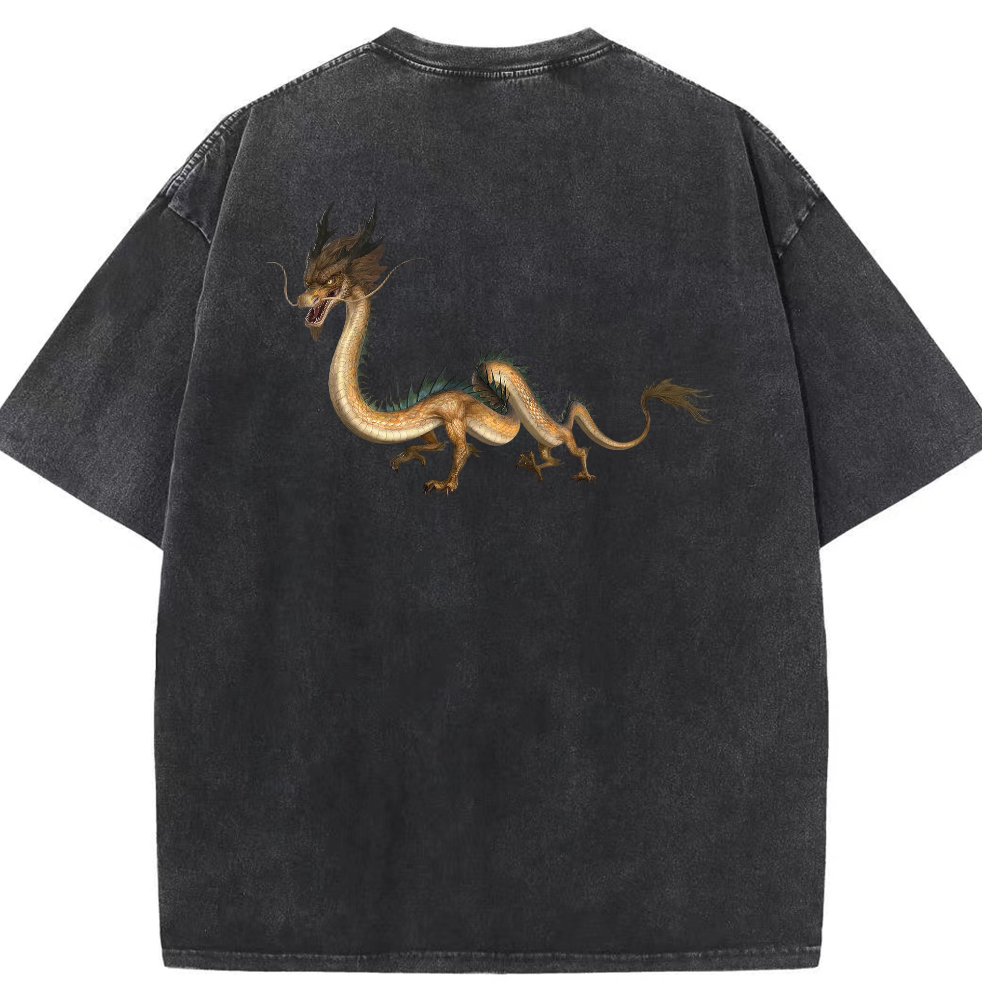 （画像用） Ne Zha 2 ナタ 魔童の大暴れ 綿100% ヴィンテージ風 半袖Tシャツ（背面プリント）