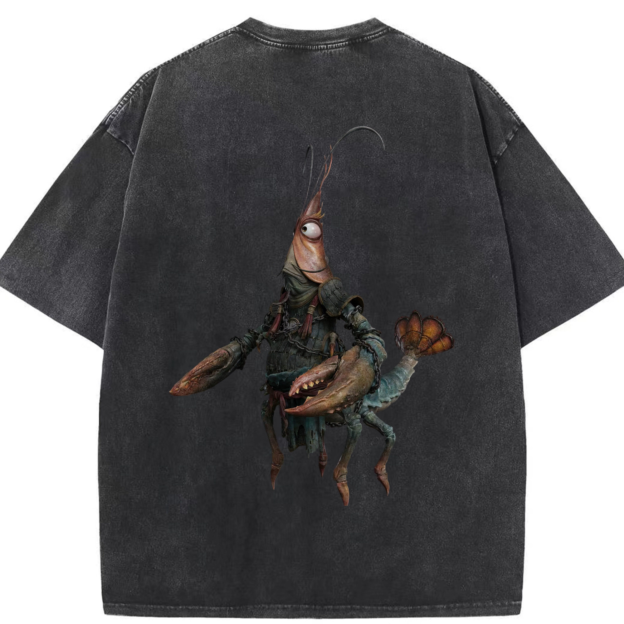 （画像用） Ne Zha 2 ナタ 魔童の大暴れ 綿100% ヴィンテージ風 半袖Tシャツ（背面プリント）