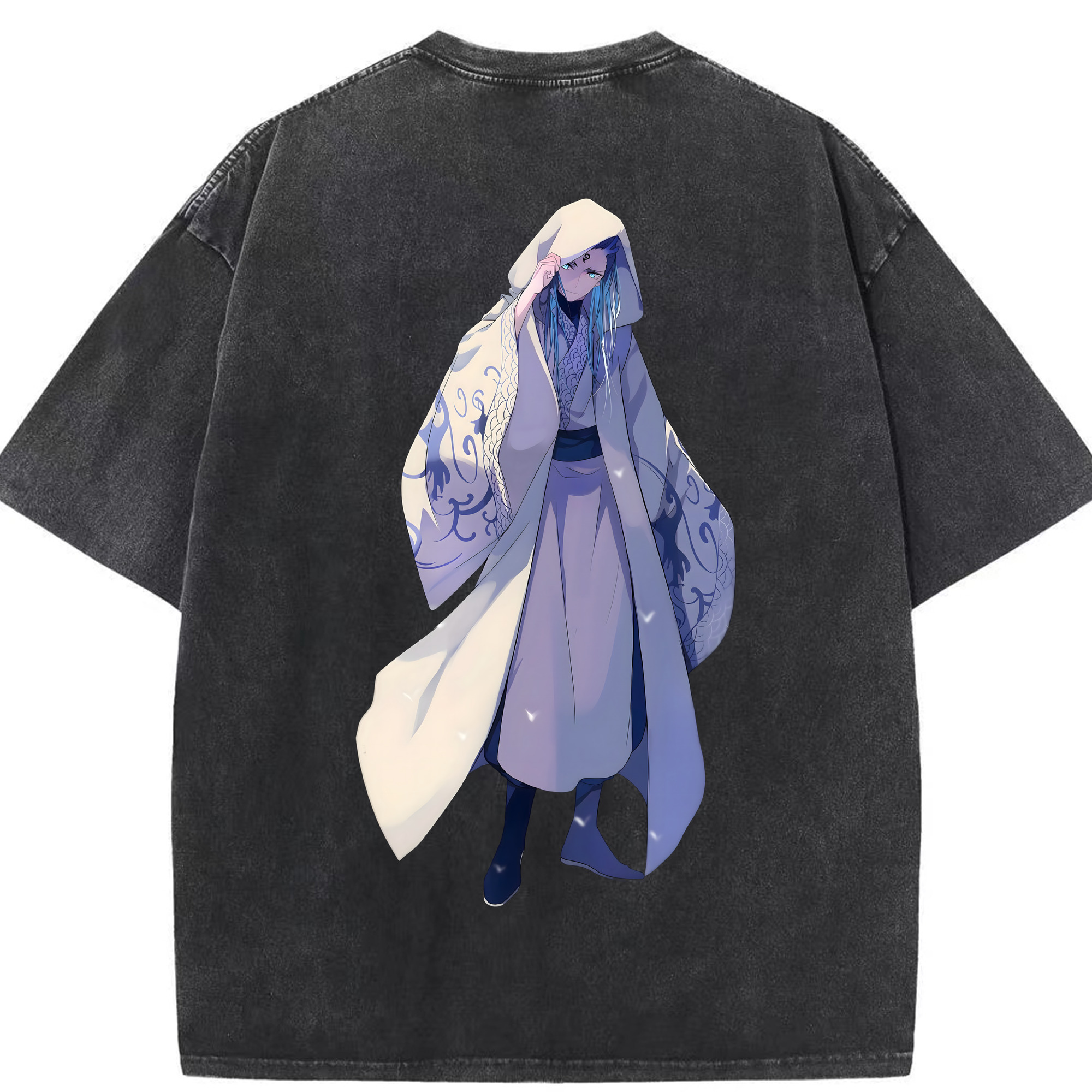 （画像用） Ne Zha 2 ナタ 魔童の大暴れ 綿100% ヴィンテージ風 半袖Tシャツ（背面プリント）
