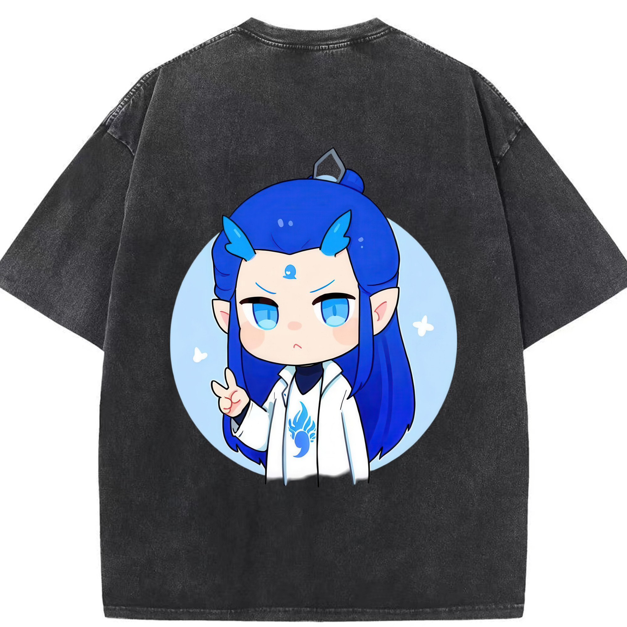 （画像用） Ne Zha 2 ナタ 魔童の大暴れ 綿100% ヴィンテージ風 半袖Tシャツ（背面プリント）
