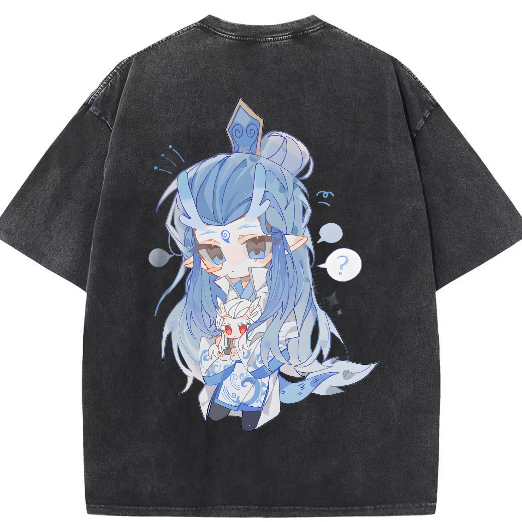 （画像用） Ne Zha 2 ナタ 魔童の大暴れ 綿100% ヴィンテージ風 半袖Tシャツ（背面プリント）