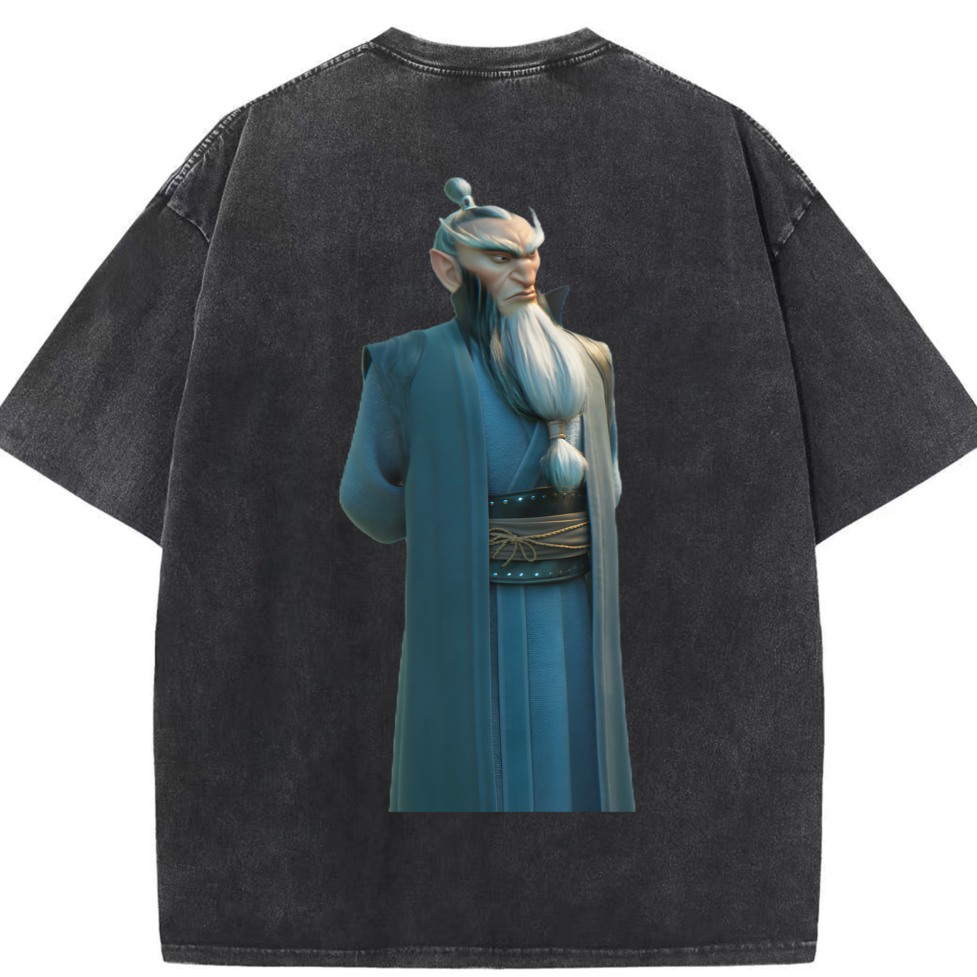 （画像用） Ne Zha 2 ナタ 魔童の大暴れ 綿100% ヴィンテージ風 半袖Tシャツ（背面プリント）