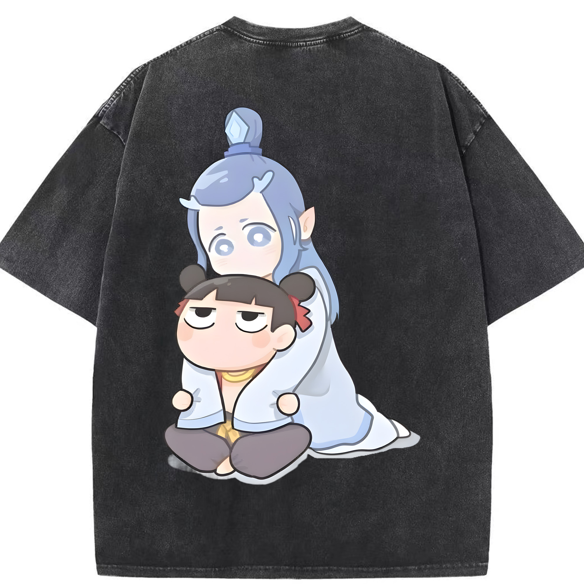 （画像用） Ne Zha 2 ナタ 魔童の大暴れ 綿100% ヴィンテージ風 半袖Tシャツ（背面プリント）
