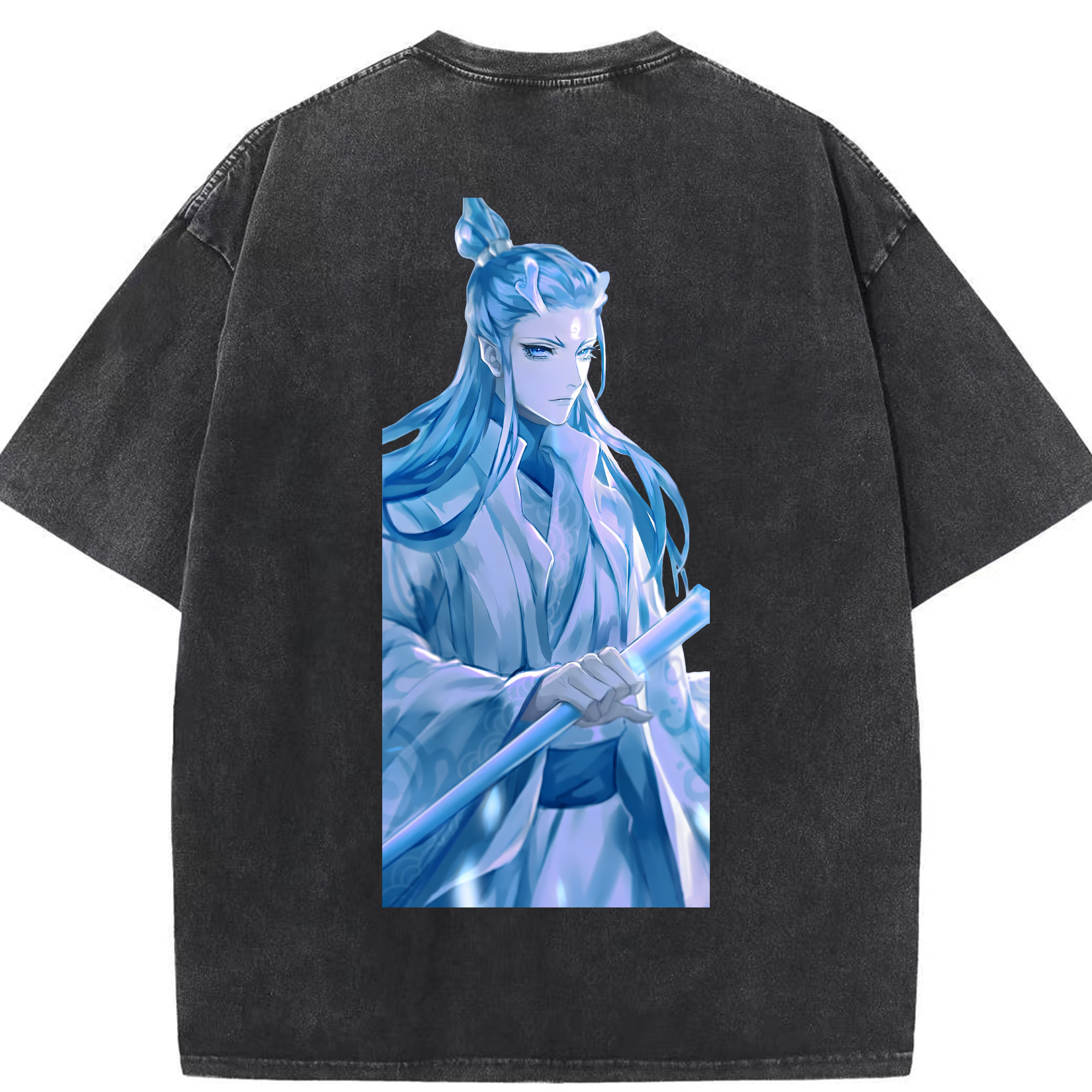 （画像用） Ne Zha 2 ナタ 魔童の大暴れ 綿100% ヴィンテージ風 半袖Tシャツ（背面プリント）