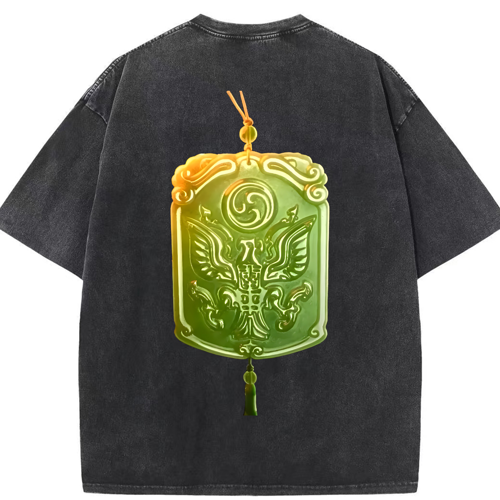 （画像用） Ne Zha 2 ナタ 魔童の大暴れ 綿100% ヴィンテージ風 半袖Tシャツ（背面プリント）