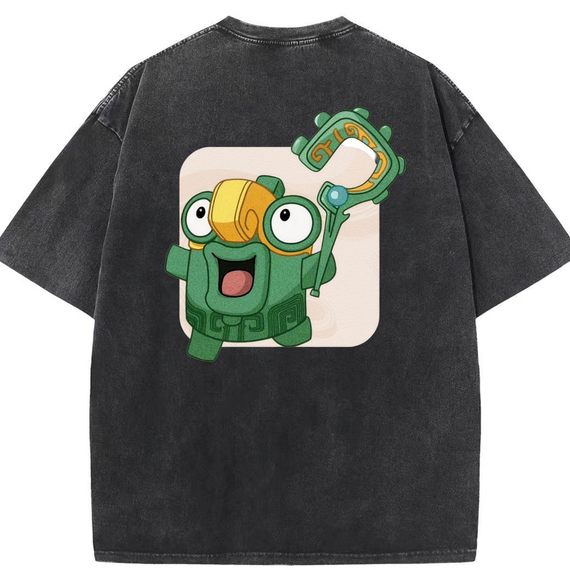 （画像用） Ne Zha 2 ナタ 魔童の大暴れ 綿100% ヴィンテージ風 半袖Tシャツ（背面プリント）