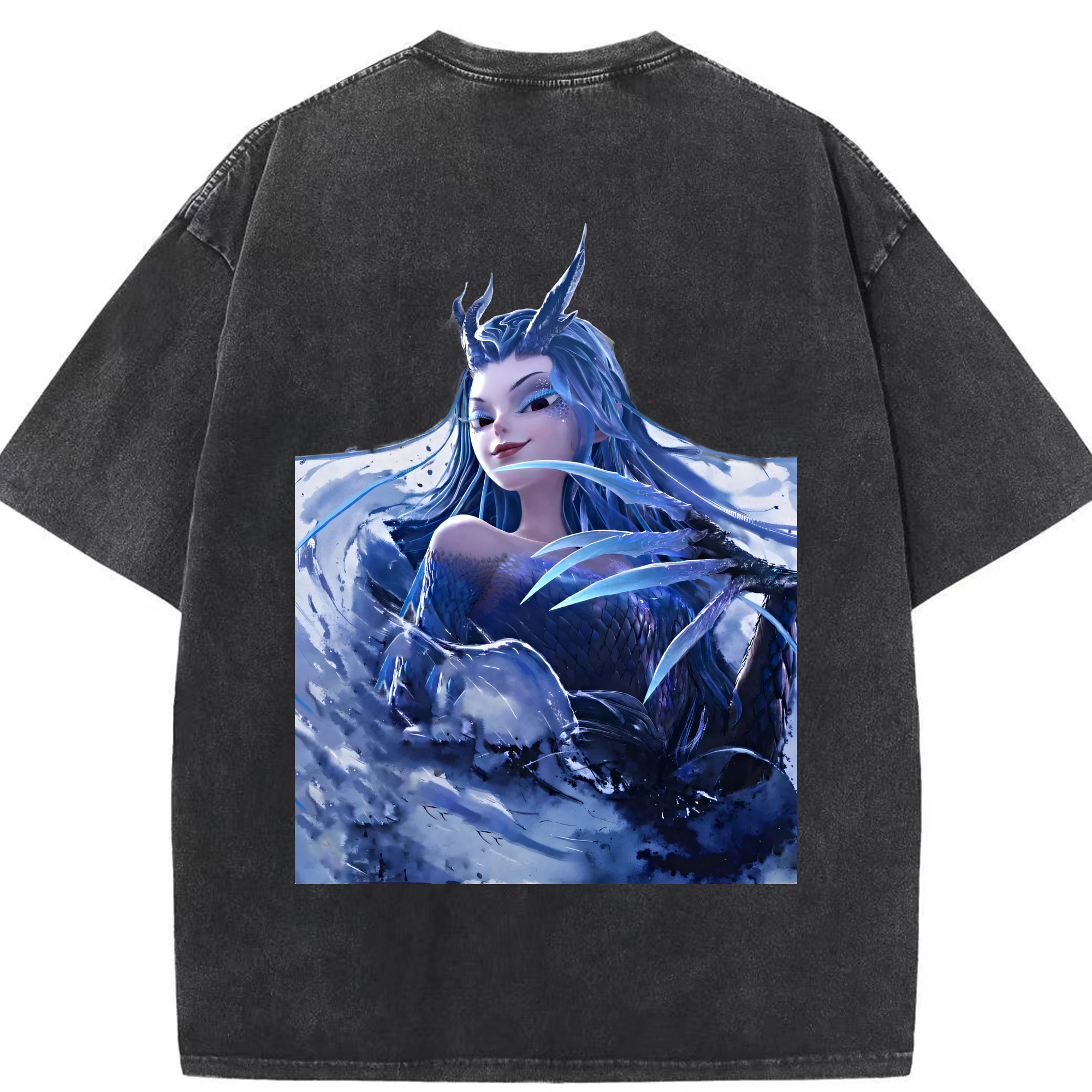 （画像用） Ne Zha 2 ナタ 魔童の大暴れ 綿100% ヴィンテージ風 半袖Tシャツ（背面プリント）