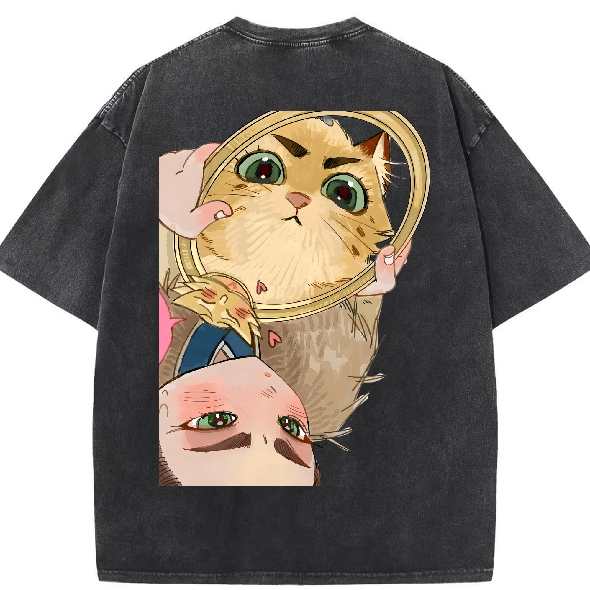 （画像用） Ne Zha 2 ナタ 魔童の大暴れ 綿100% ヴィンテージ風 半袖Tシャツ（背面プリント）