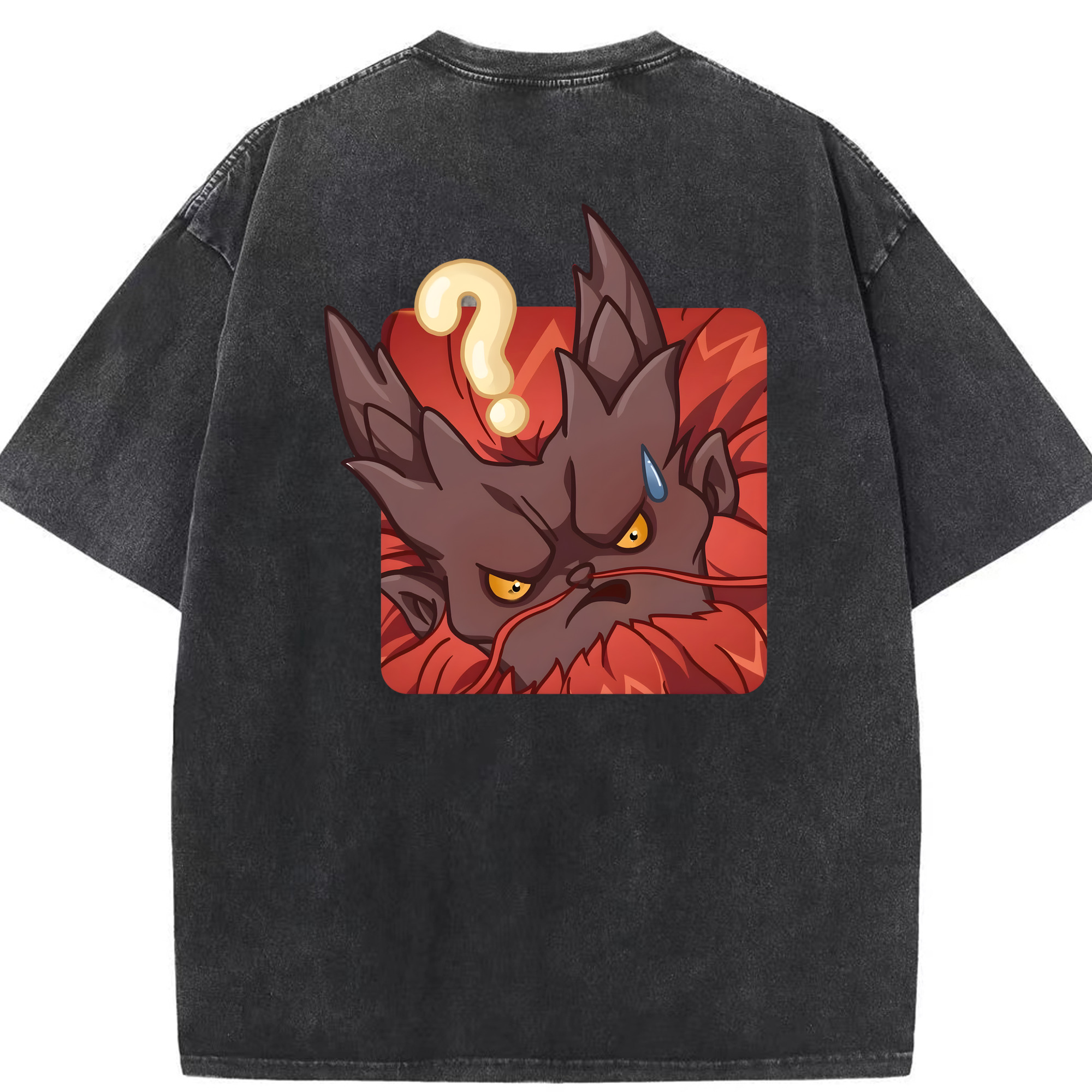 （画像用） Ne Zha 2 ナタ 魔童の大暴れ 綿100% ヴィンテージ風 半袖Tシャツ（背面プリント）