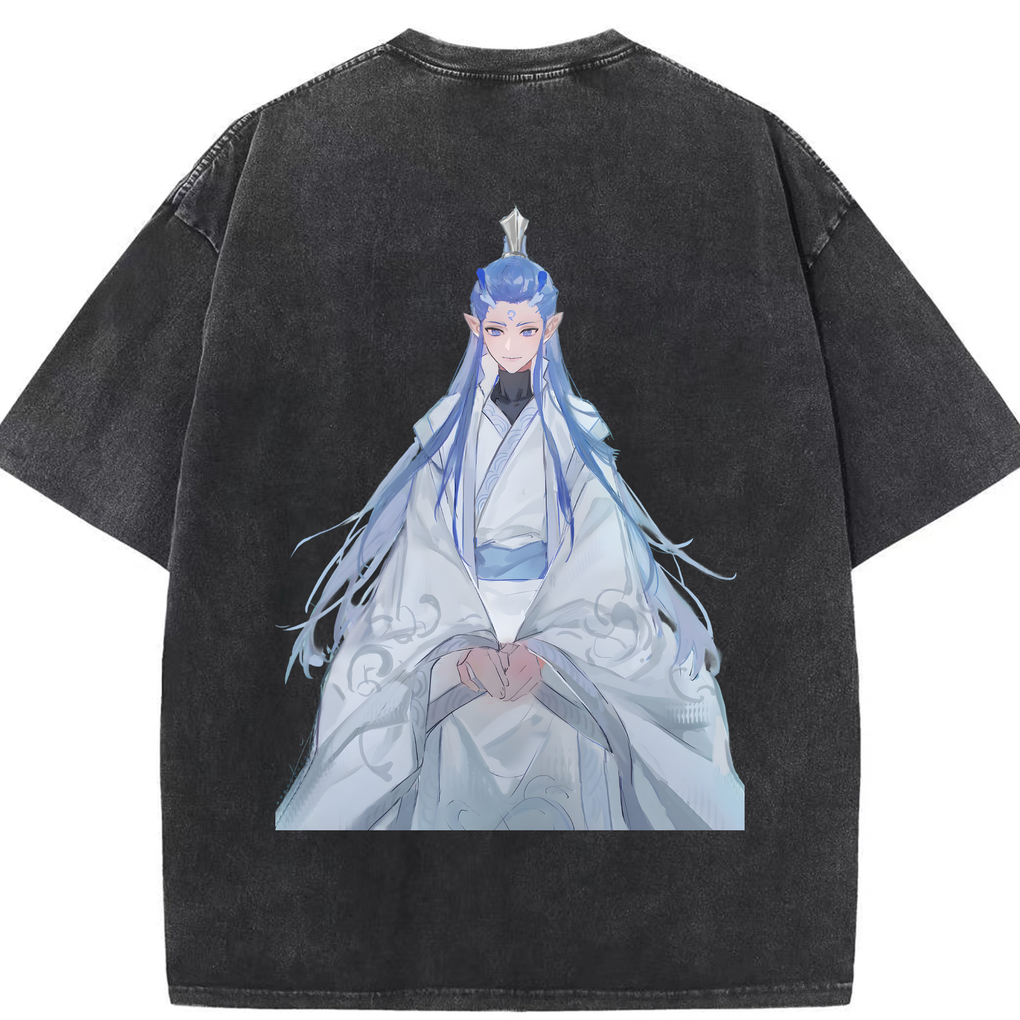 （画像用） Ne Zha 2 ナタ 魔童の大暴れ 綿100% ヴィンテージ風 半袖Tシャツ（背面プリント）