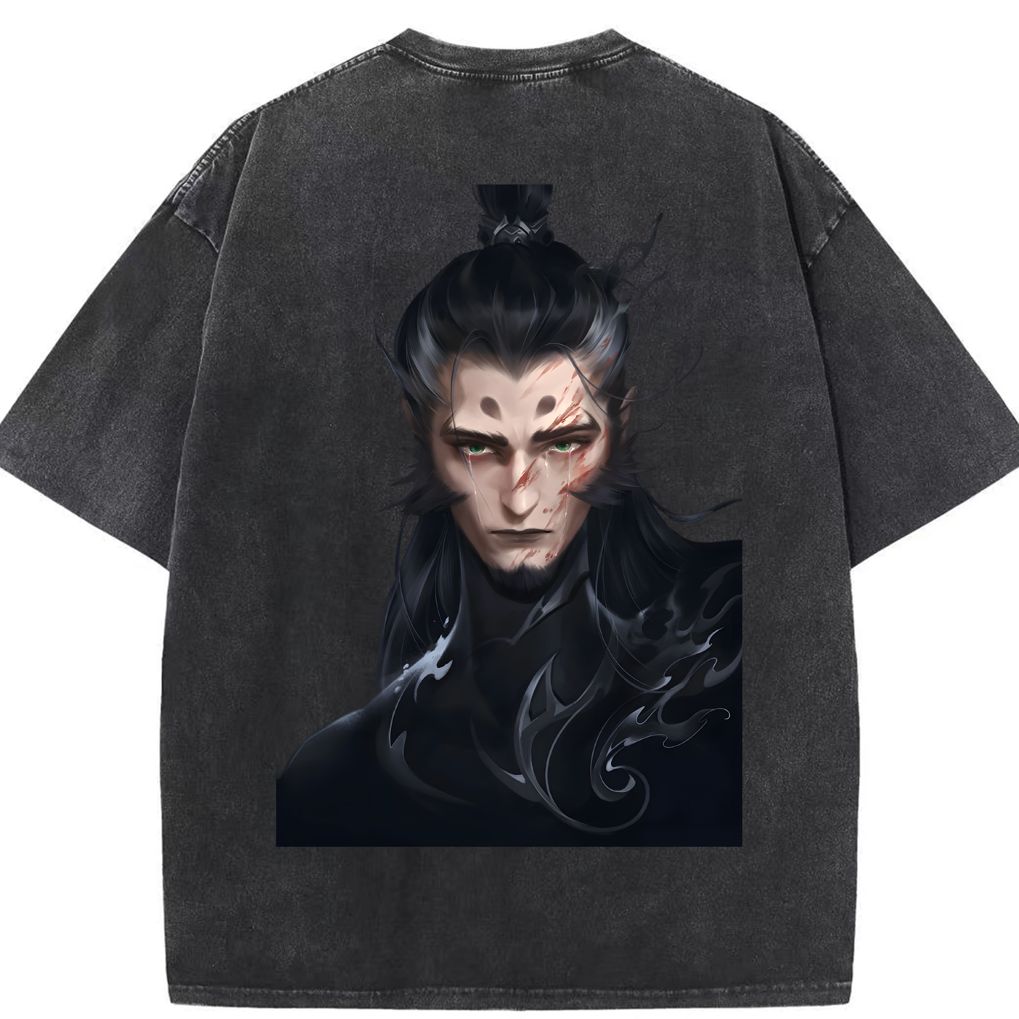 （画像用） Ne Zha 2 ナタ 魔童の大暴れ 綿100% ヴィンテージ風 半袖Tシャツ（背面プリント）