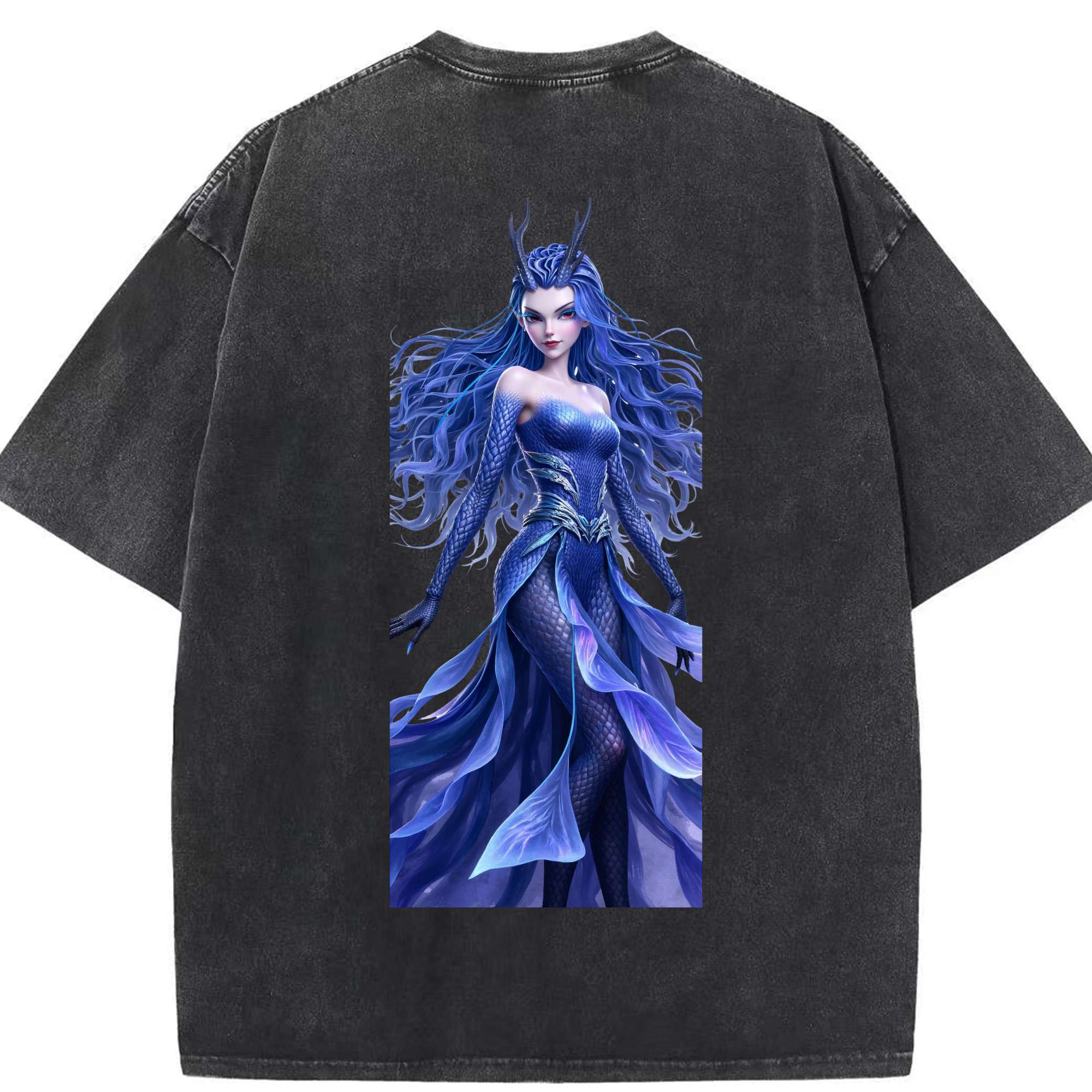 （画像用） Ne Zha 2 ナタ 魔童の大暴れ 綿100% ヴィンテージ風 半袖Tシャツ（背面プリント）