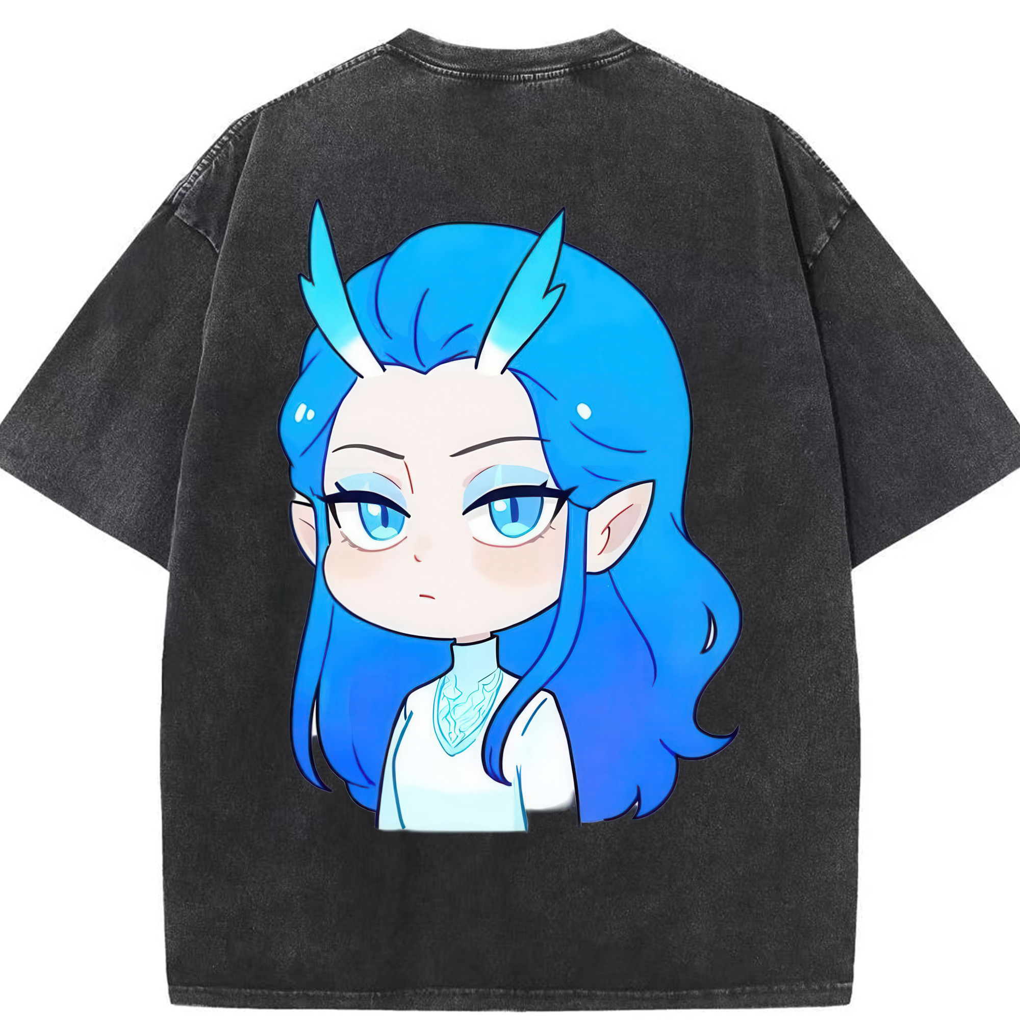 （画像用） Ne Zha 2 ナタ 魔童の大暴れ 綿100% ヴィンテージ風 半袖Tシャツ（背面プリント）