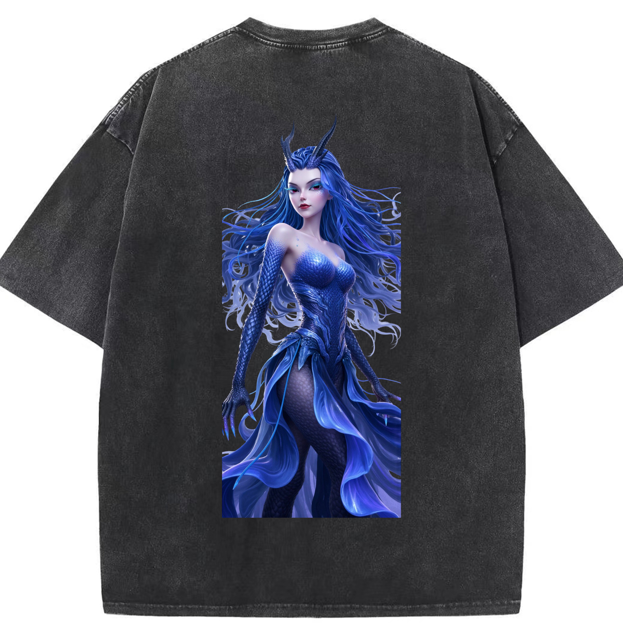 （画像用） Ne Zha 2 ナタ 魔童の大暴れ 綿100% ヴィンテージ風 半袖Tシャツ（背面プリント）