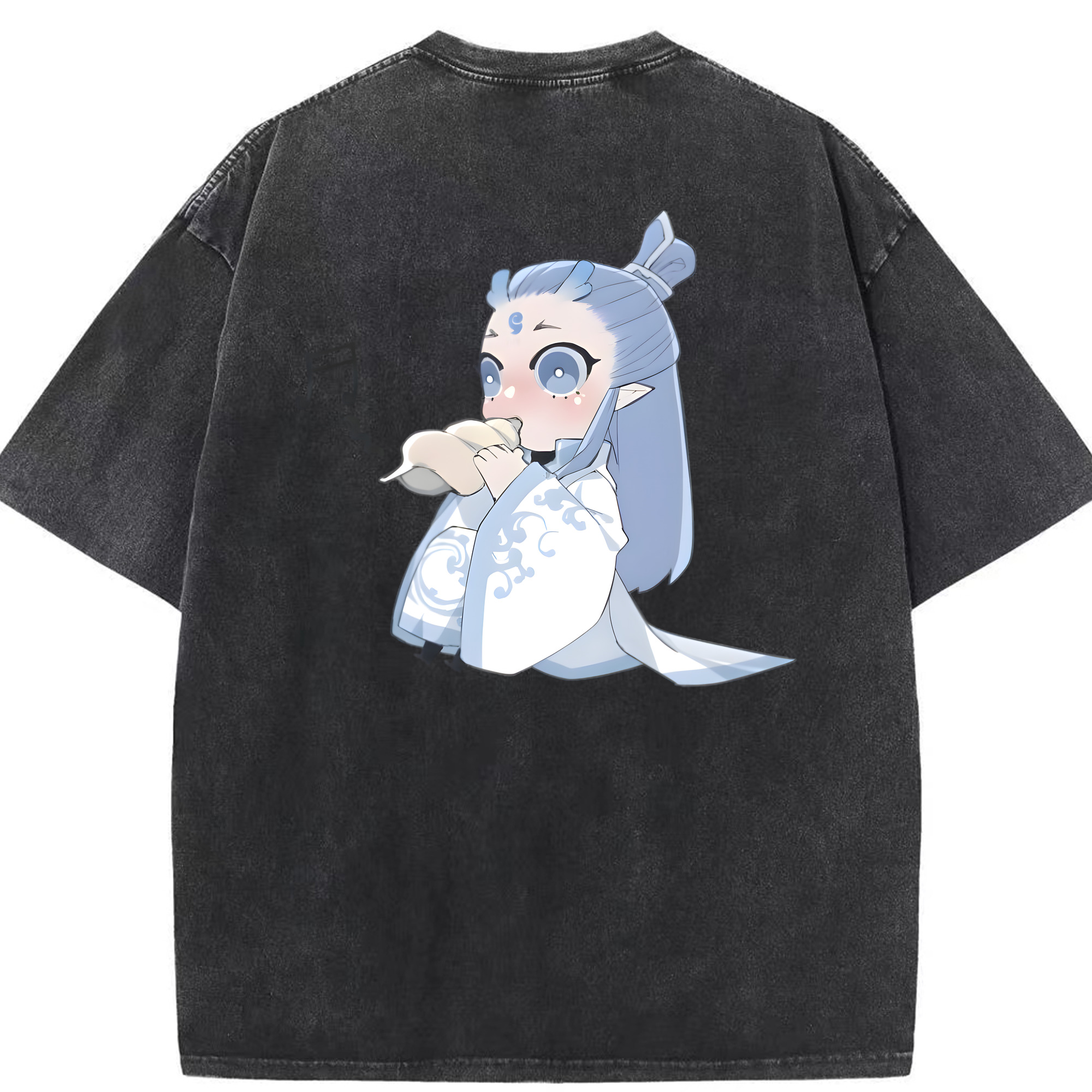 （画像用） Ne Zha 2 ナタ 魔童の大暴れ 綿100% ヴィンテージ風 半袖Tシャツ（背面プリント）
