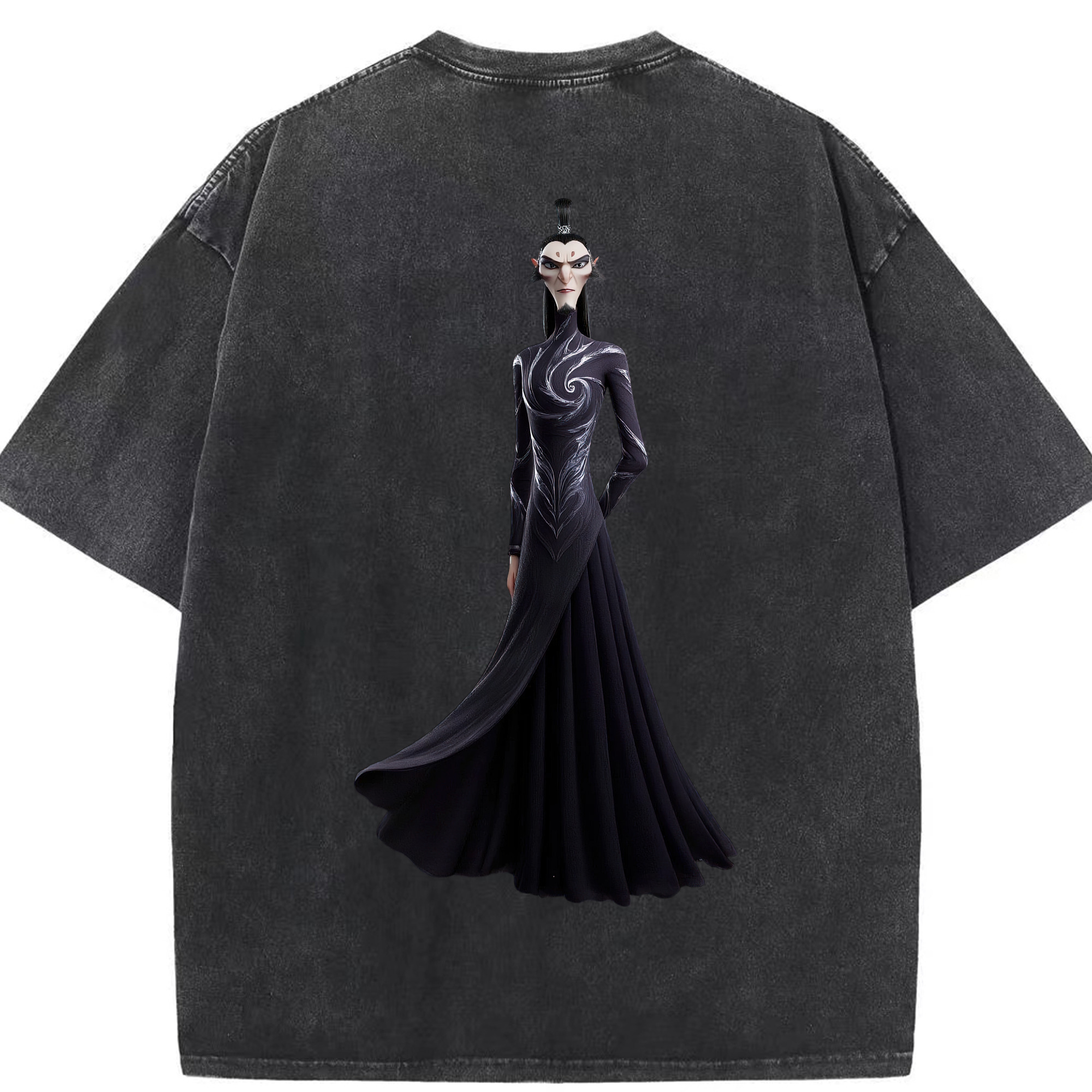 （画像用） Ne Zha 2 ナタ 魔童の大暴れ 綿100% ヴィンテージ風 半袖Tシャツ（背面プリント）