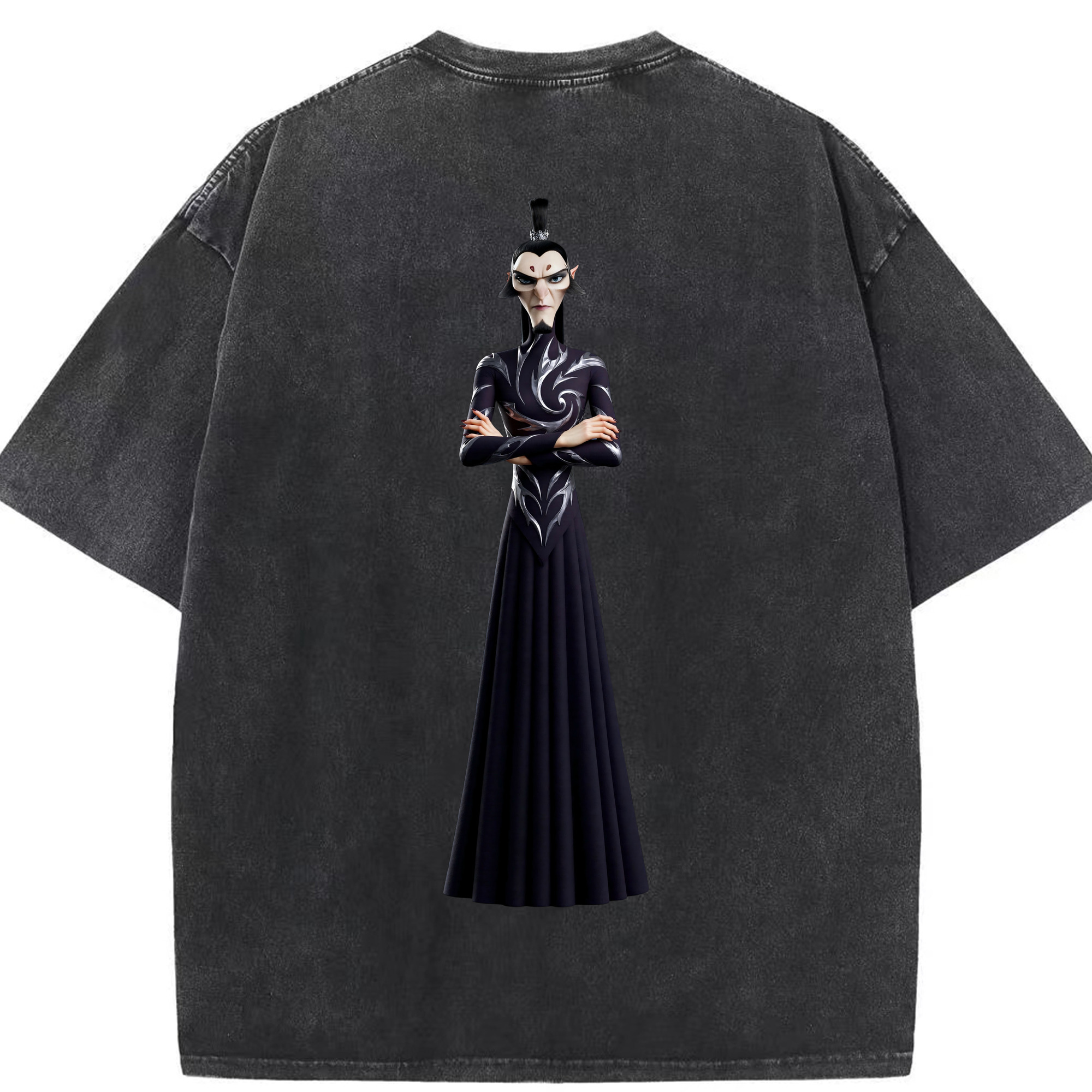 （画像用） Ne Zha 2 ナタ 魔童の大暴れ 綿100% ヴィンテージ風 半袖Tシャツ（背面プリント）