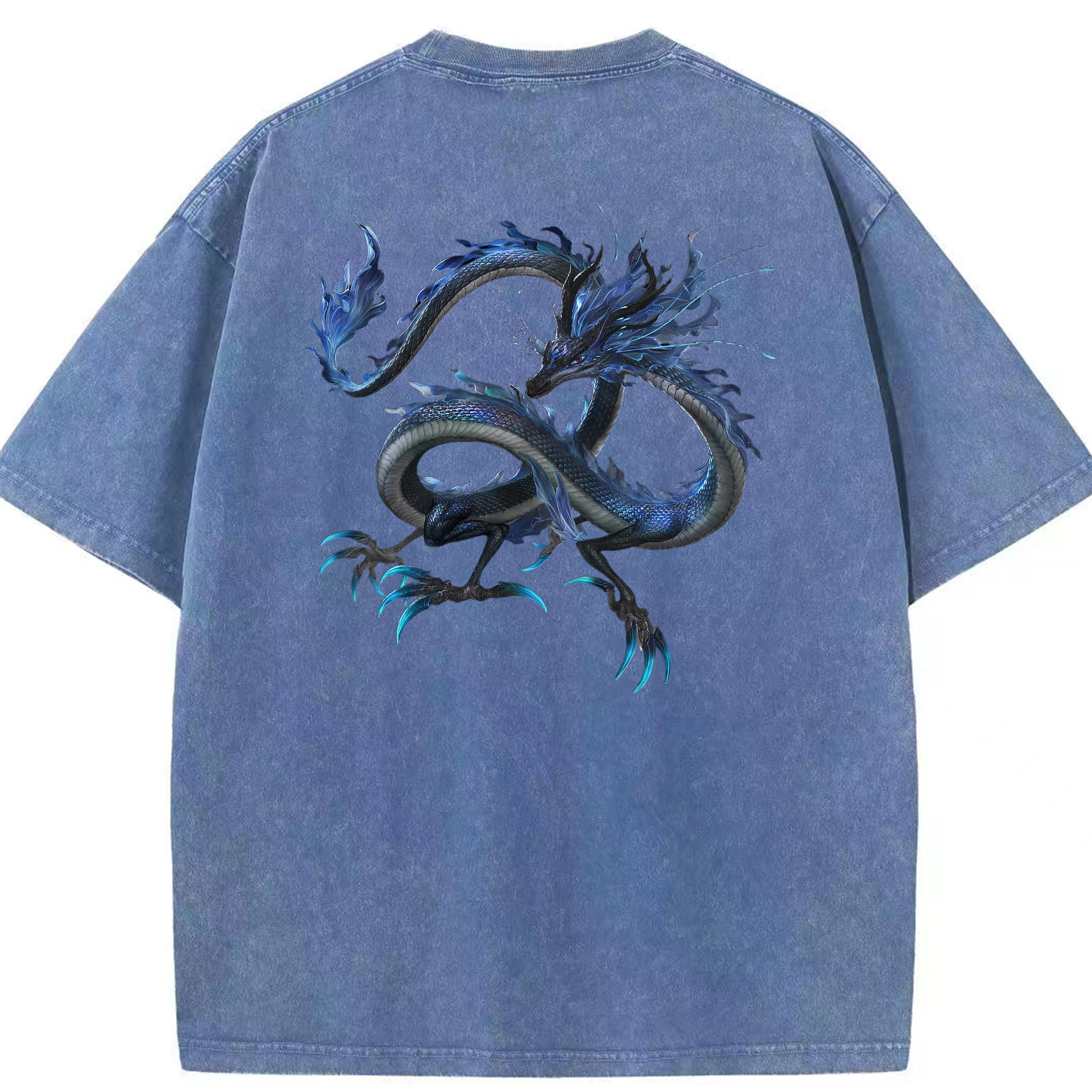 （画像用） Ne Zha 2 ナタ 魔童の大暴れ 綿100% ヴィンテージ風 半袖Tシャツ（背面プリント）