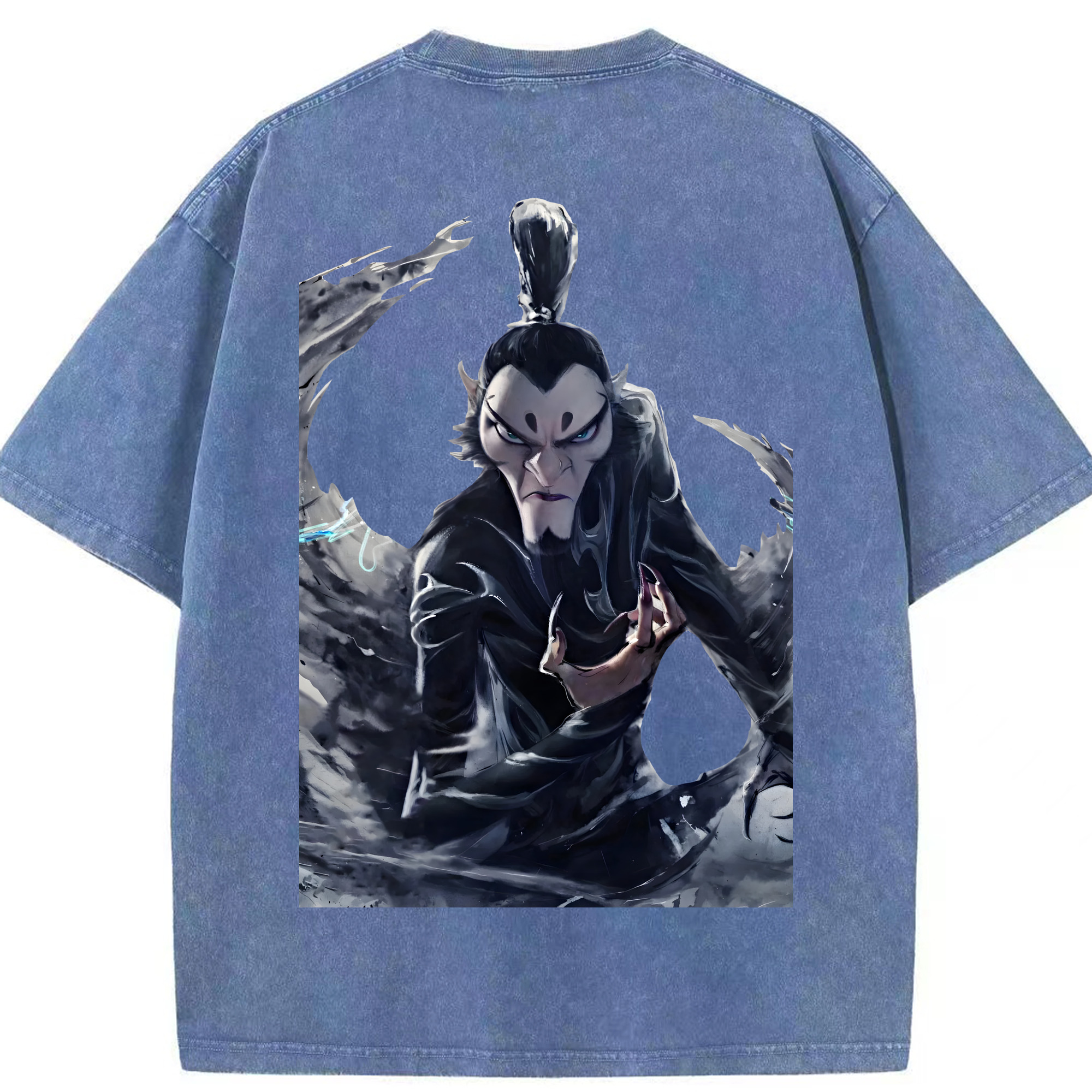 （画像用） Ne Zha 2 ナタ 魔童の大暴れ 綿100% ヴィンテージ風 半袖Tシャツ（背面プリント）