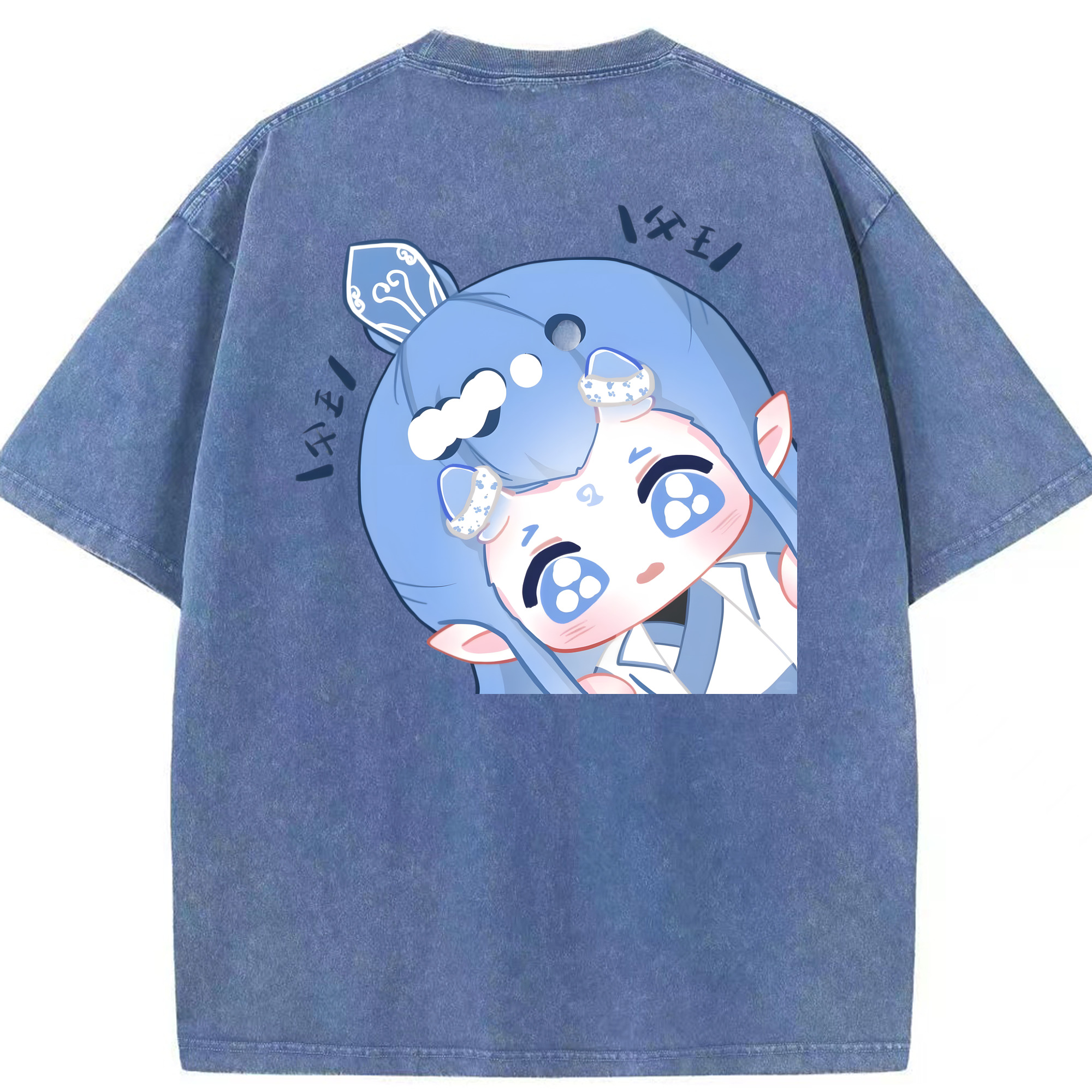 （画像用） Ne Zha 2 ナタ 魔童の大暴れ 綿100% ヴィンテージ風 半袖Tシャツ（背面プリント）