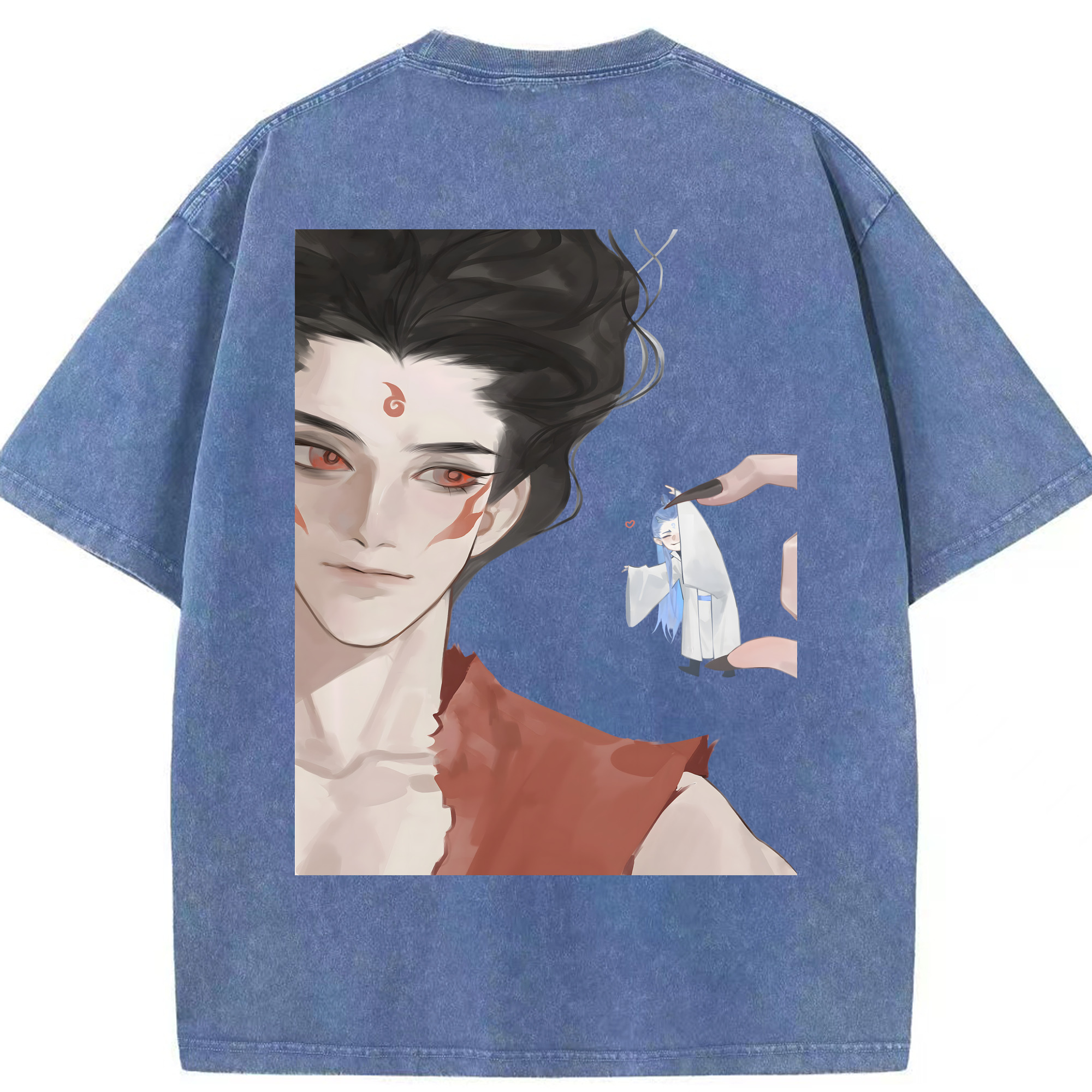 （画像用） Ne Zha 2 ナタ 魔童の大暴れ 綿100% ヴィンテージ風 半袖Tシャツ（背面プリント）