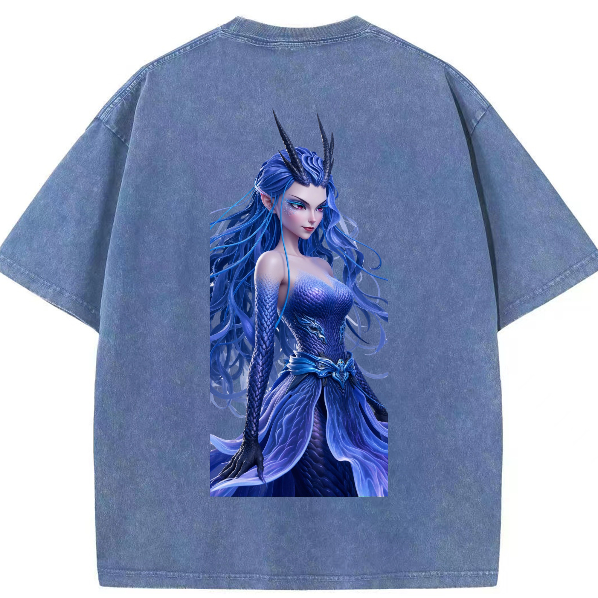 （画像用） Ne Zha 2 ナタ 魔童の大暴れ 綿100% ヴィンテージ風 半袖Tシャツ（背面プリント）