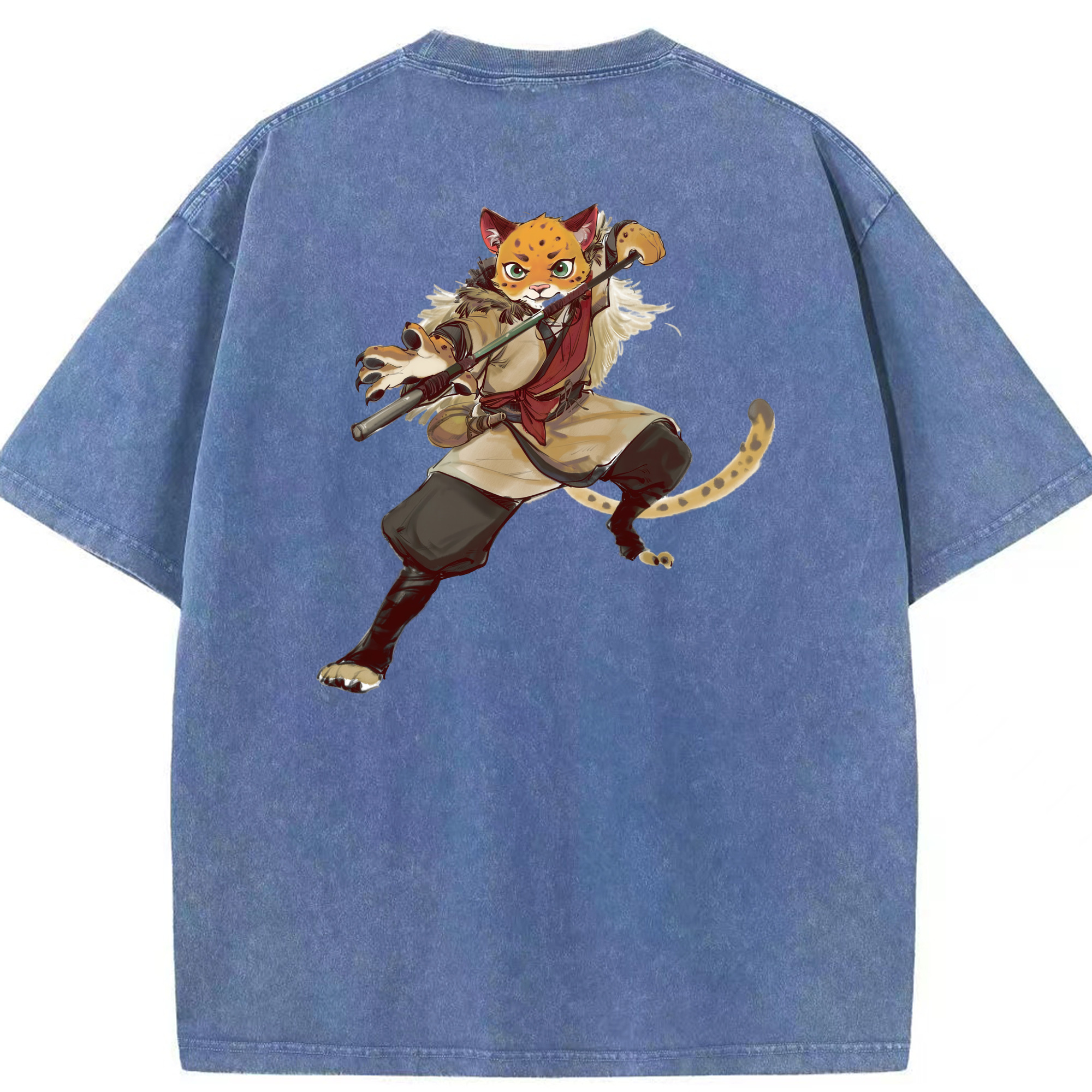（画像用） Ne Zha 2 ナタ 魔童の大暴れ 綿100% ヴィンテージ風 半袖Tシャツ（背面プリント）