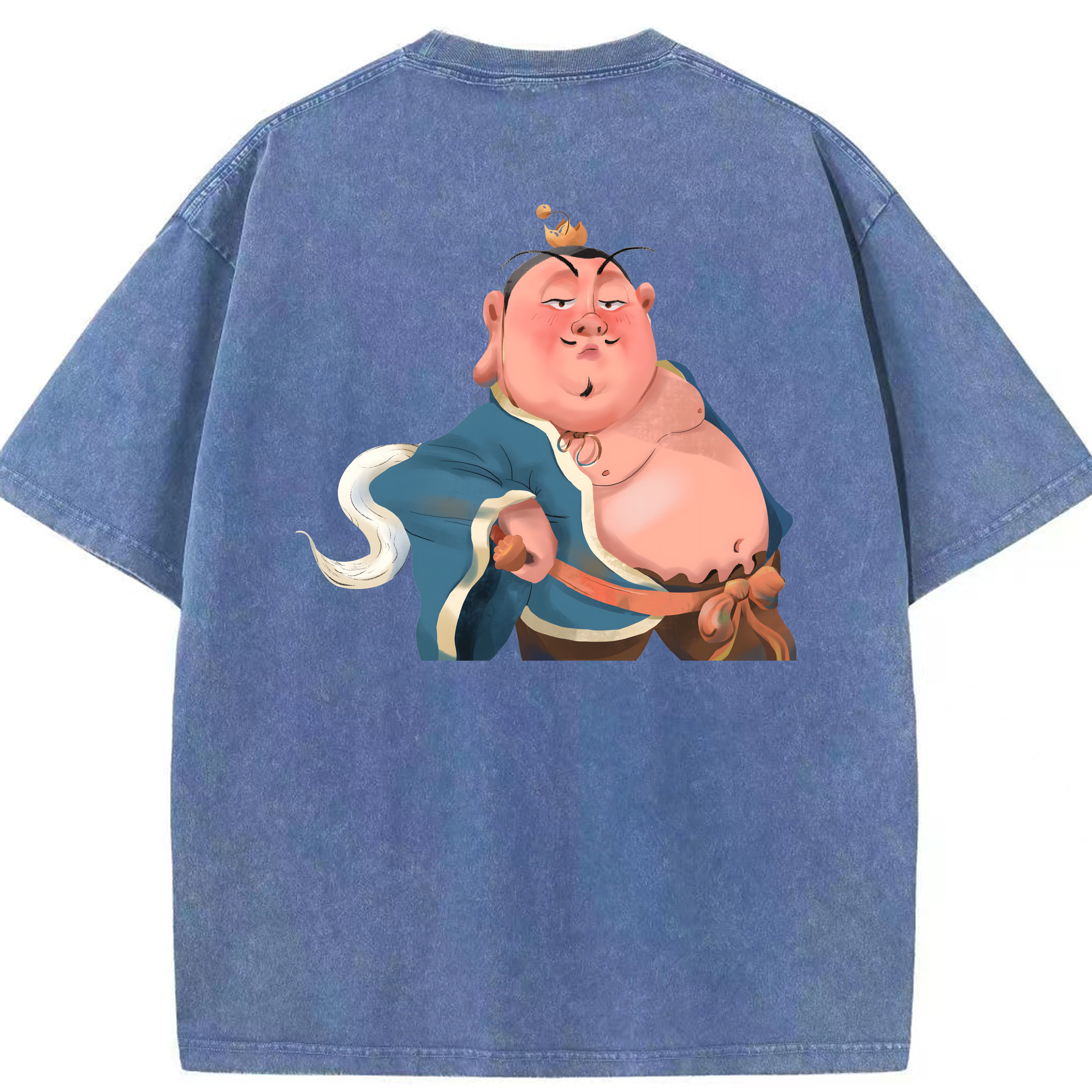 （画像用） Ne Zha 2 ナタ 魔童の大暴れ 綿100% ヴィンテージ風 半袖Tシャツ（背面プリント）